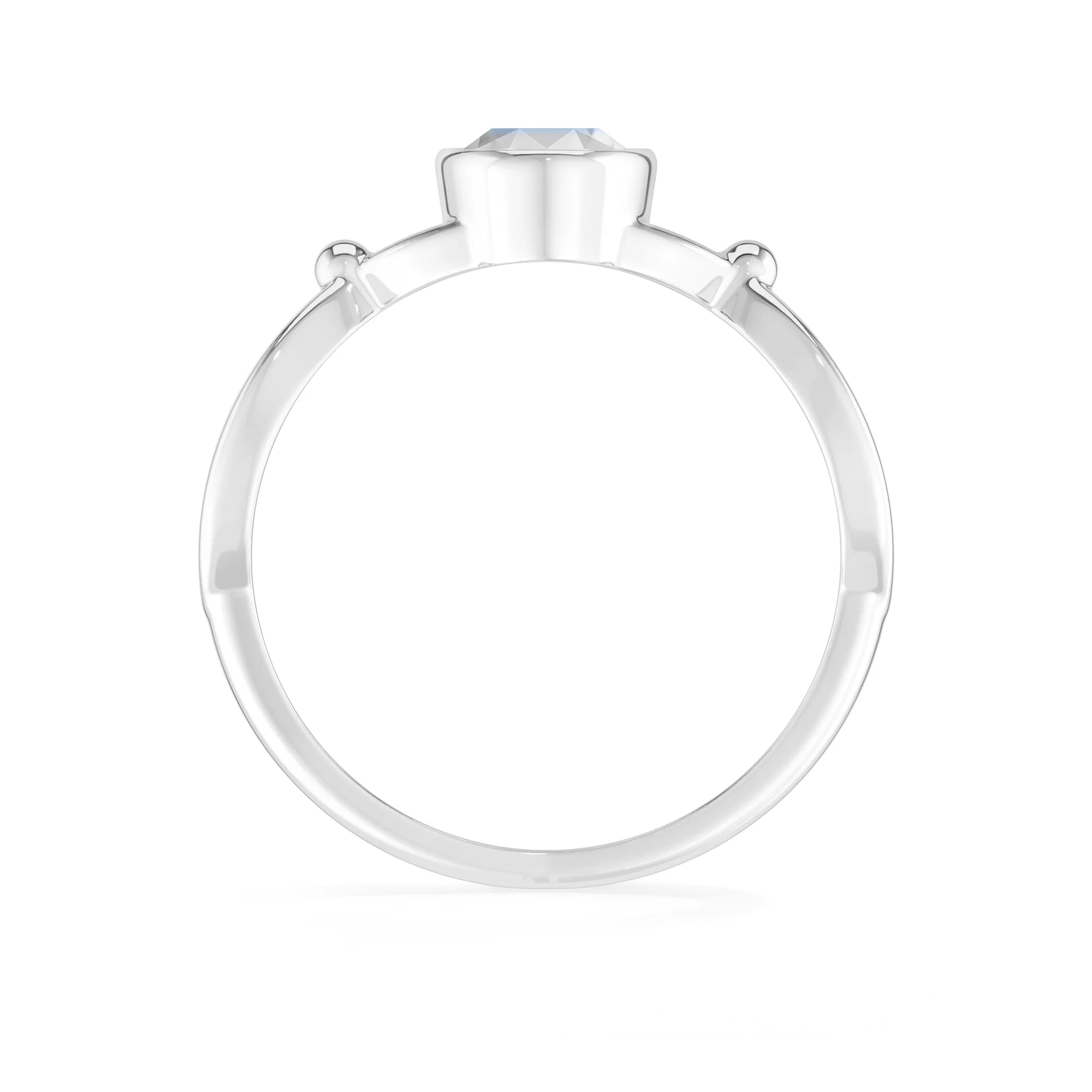 rainbow-moonstone bezel-set ring