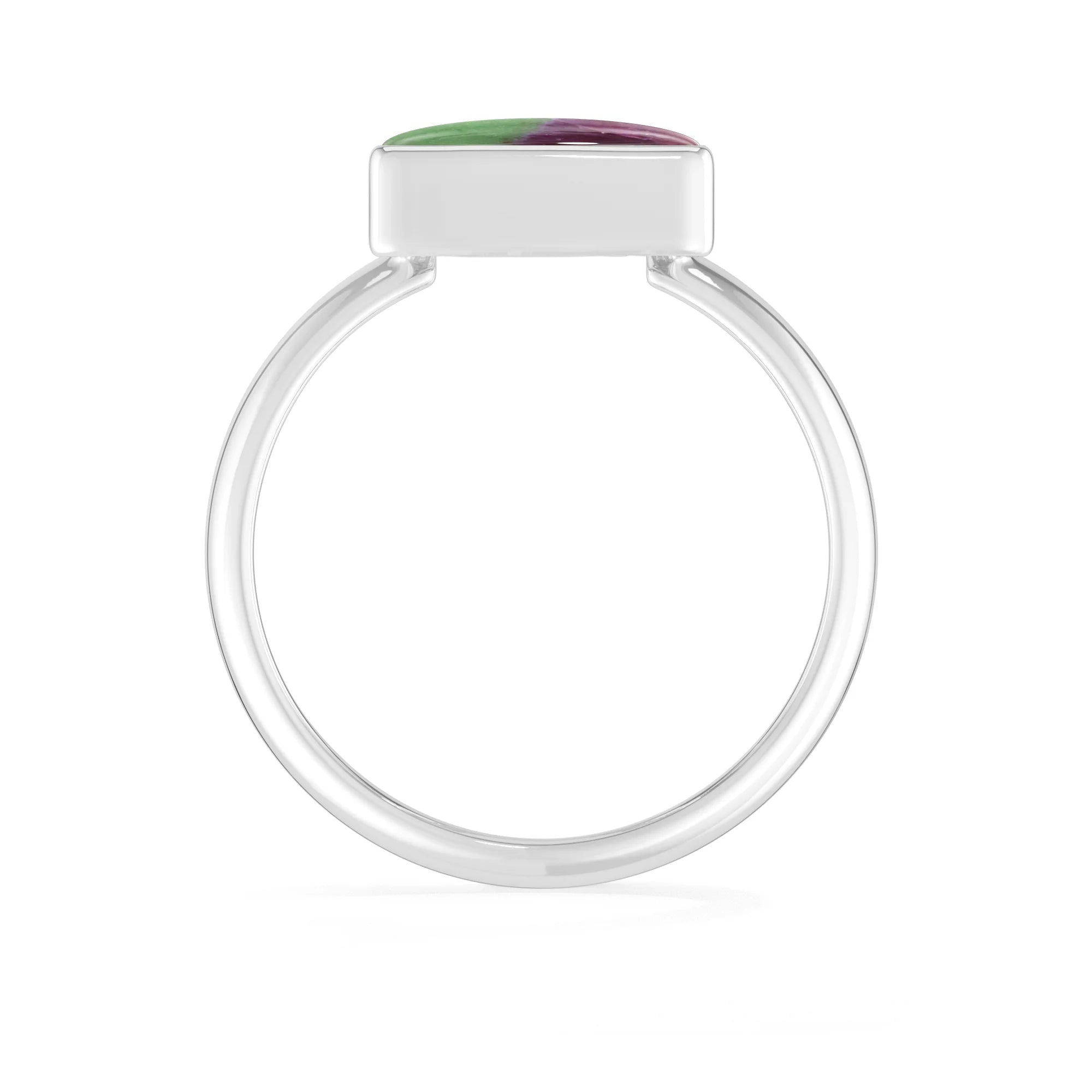 ruby-zoisite bezel-set ring