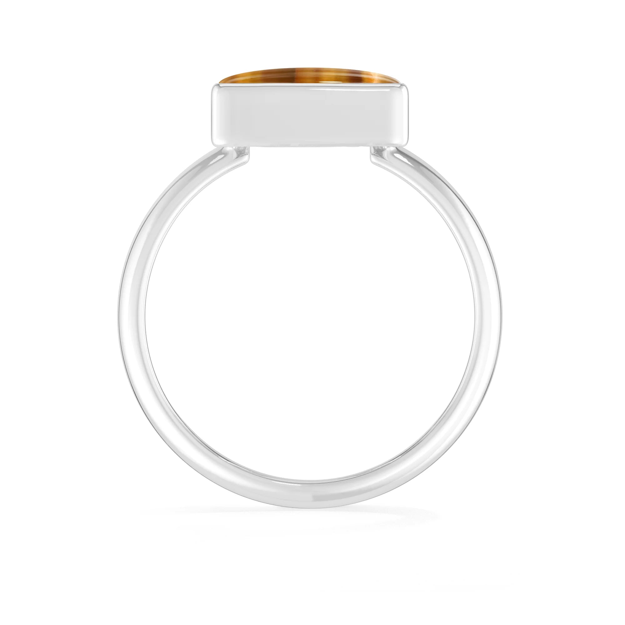 tiger-eye bezel-set ring