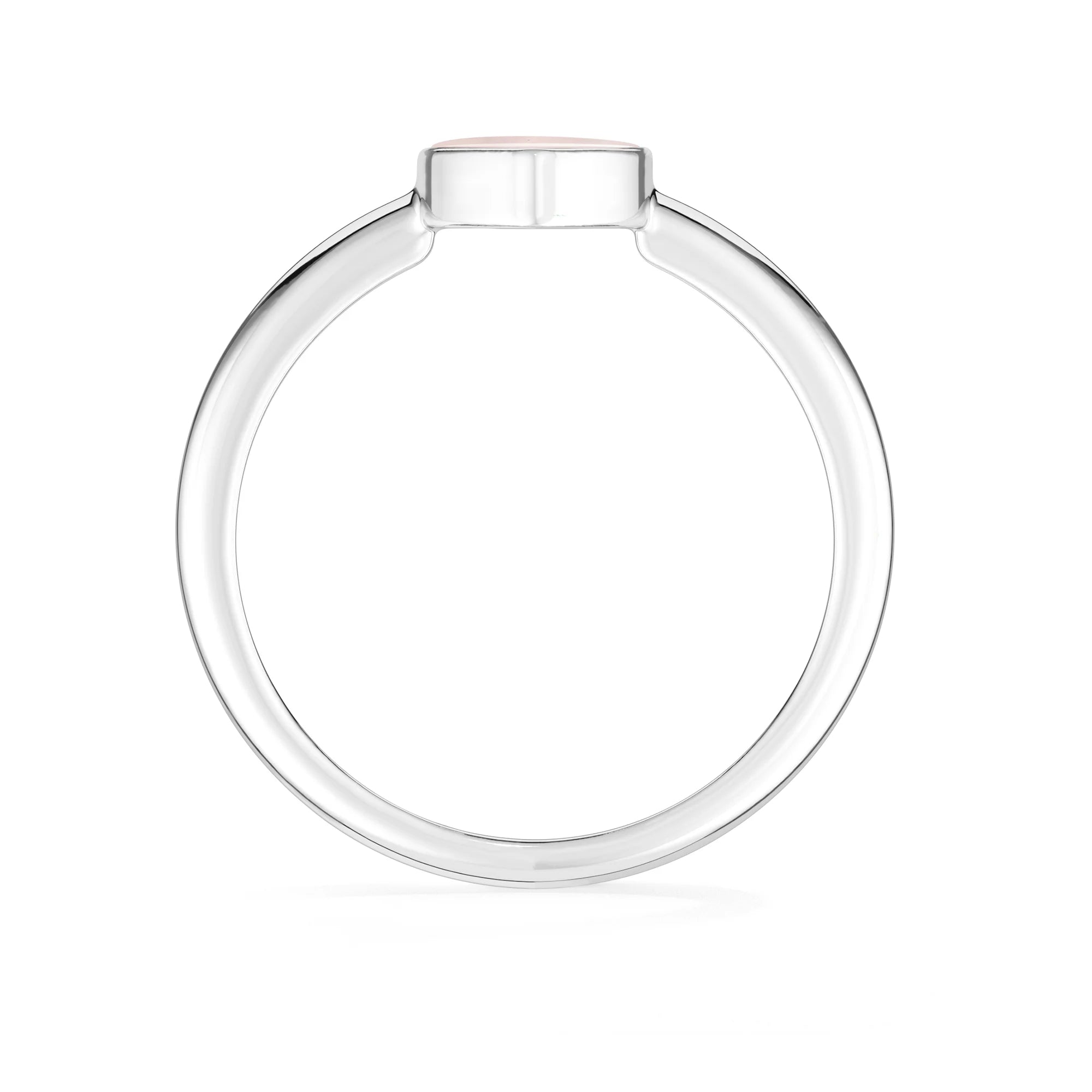 rose quartz bezel-set ring