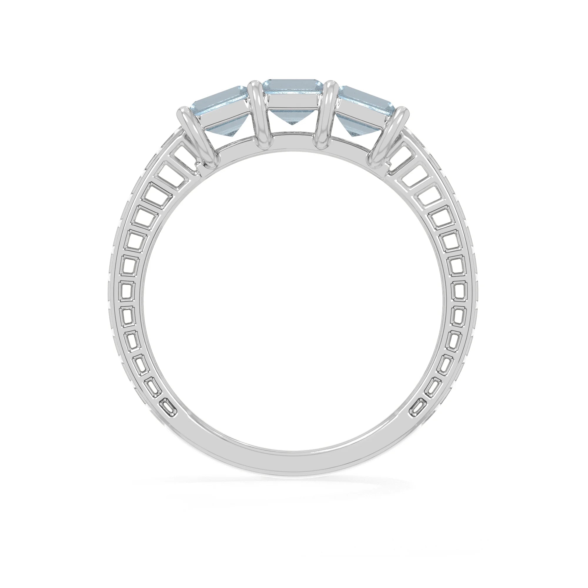 aquamarine stackable prong set ring