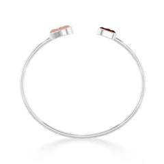 rose quartz garnet twister bracelet