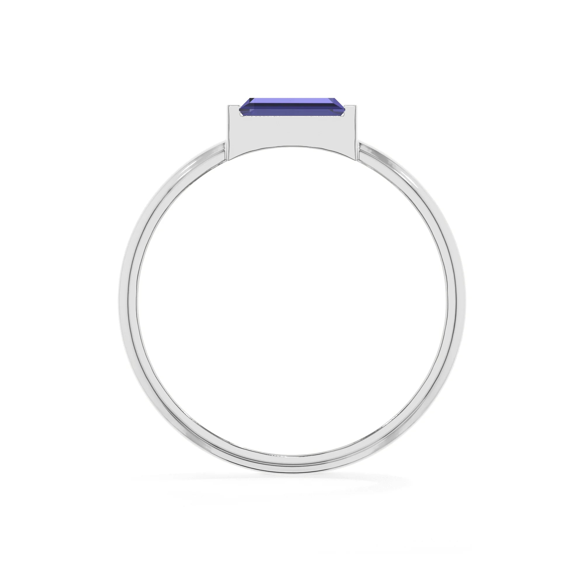 iolite stackable bezel-set ring