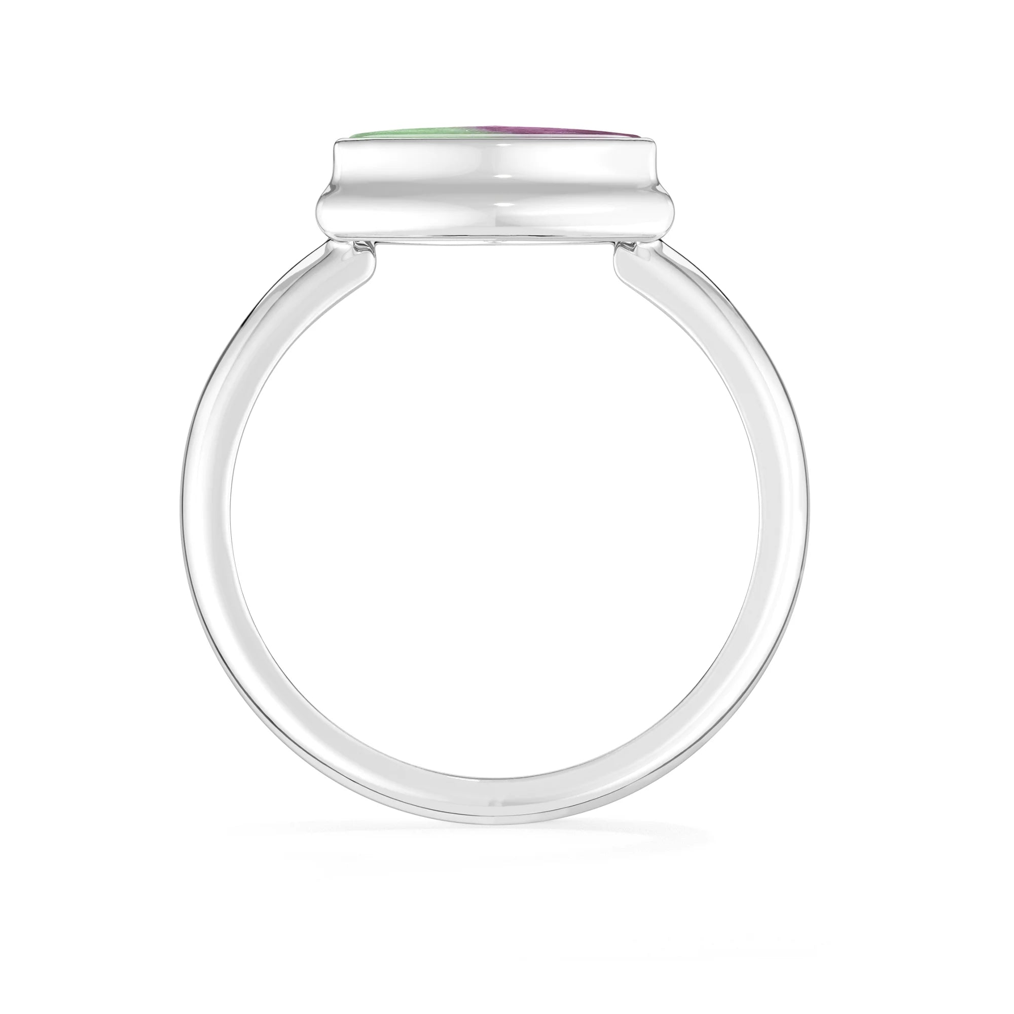ruby-zoisite bezel-set ring