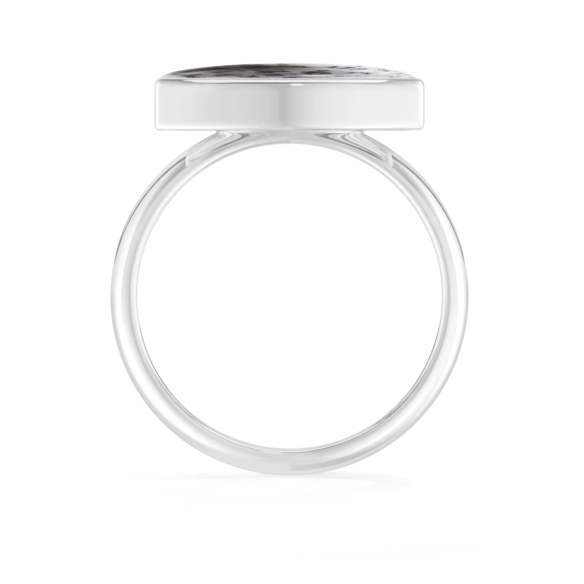 dendritic-opal bezel-set ring