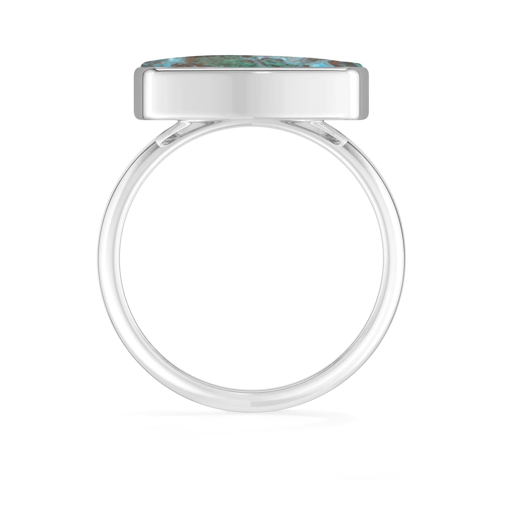 chrysocolla bezel-set ring