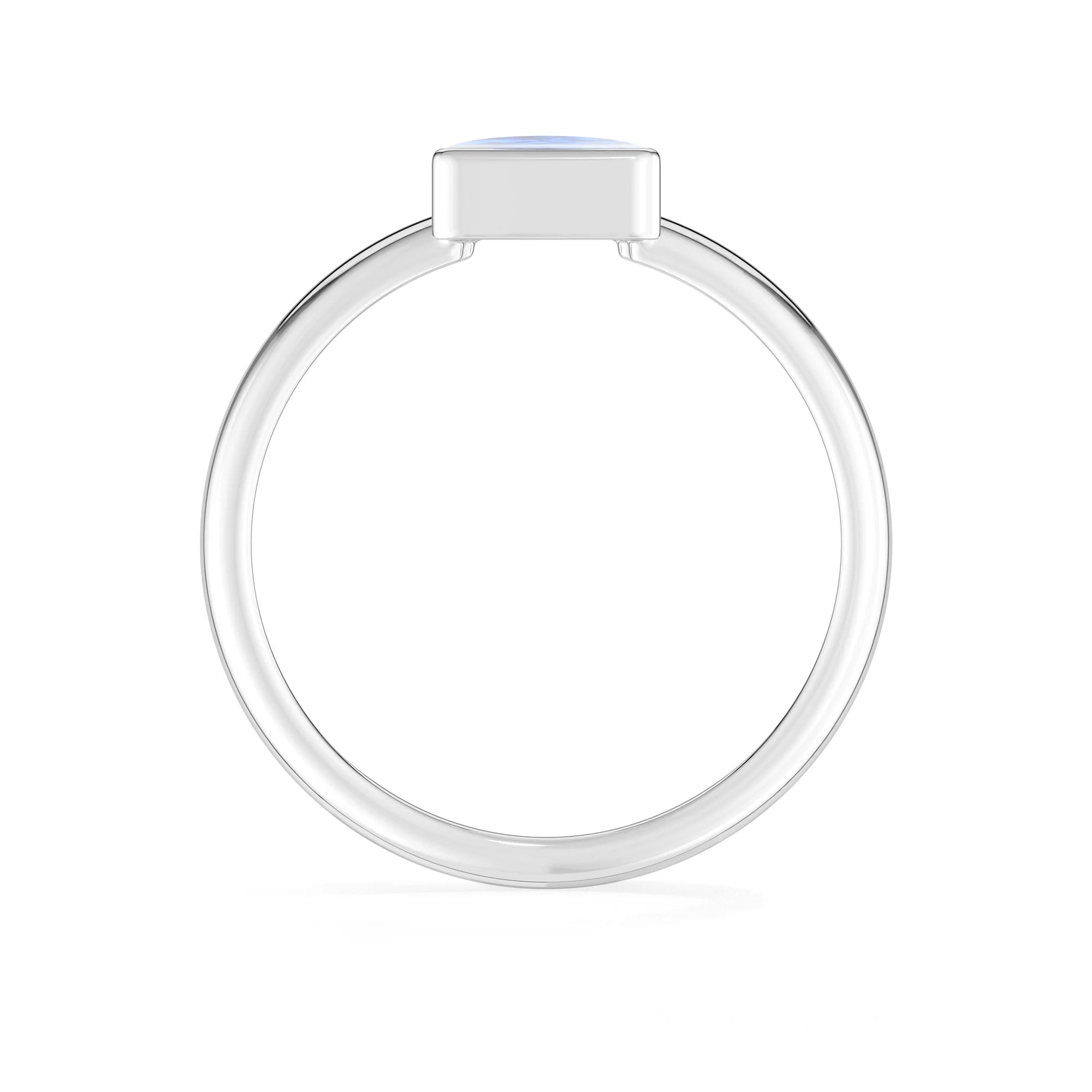 rainbow-moonstone bezel-set ring