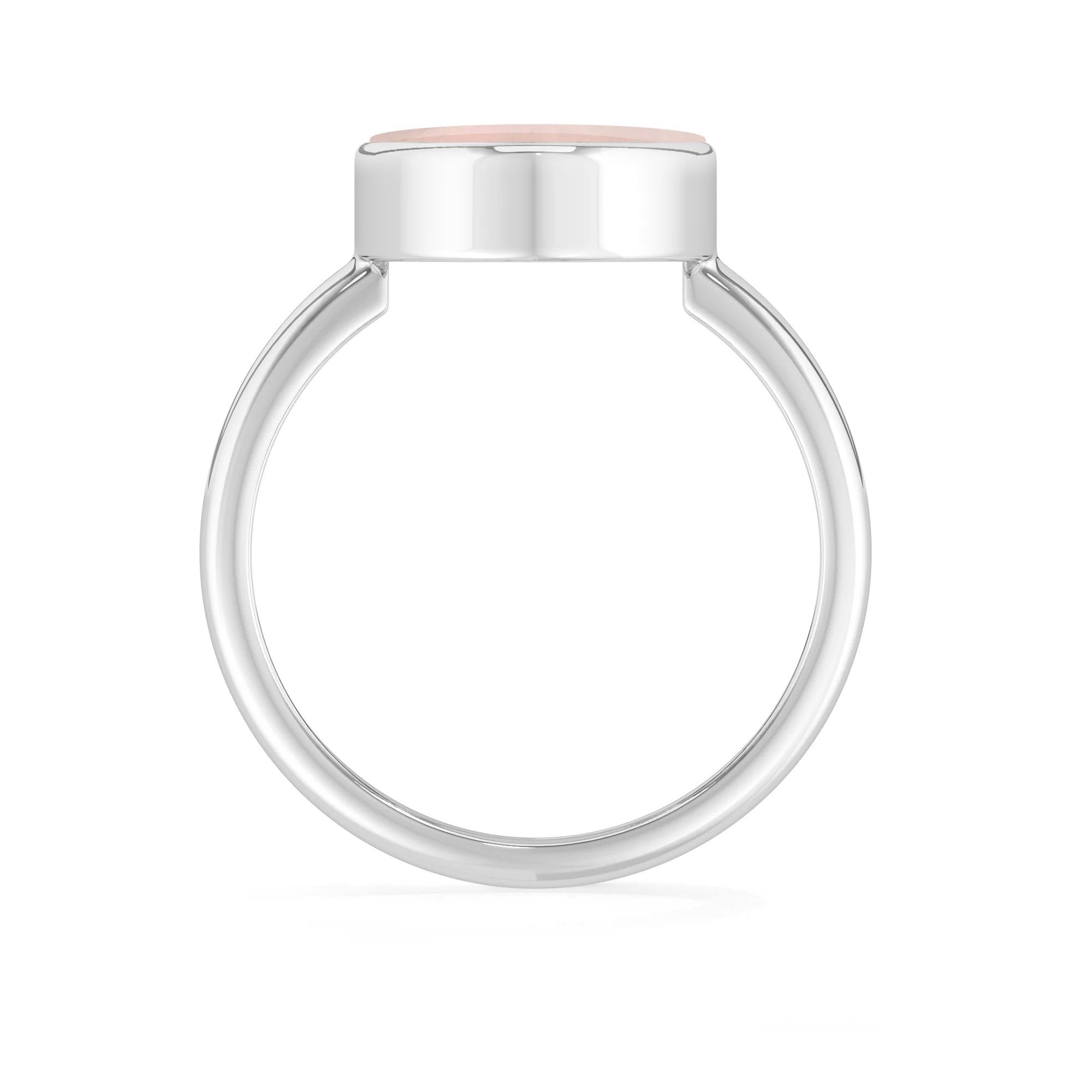 rose-quartz bezel-set ring
