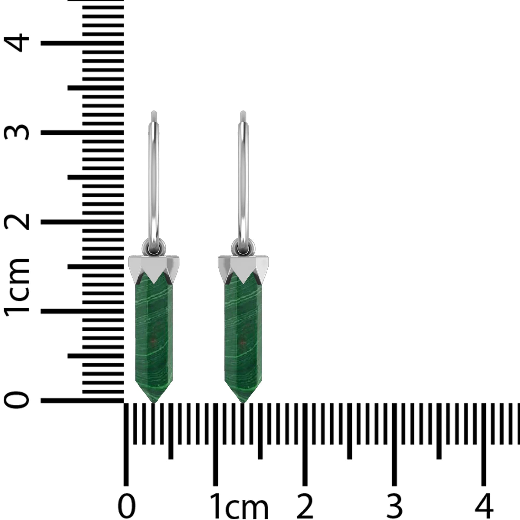 malachite cut earrings