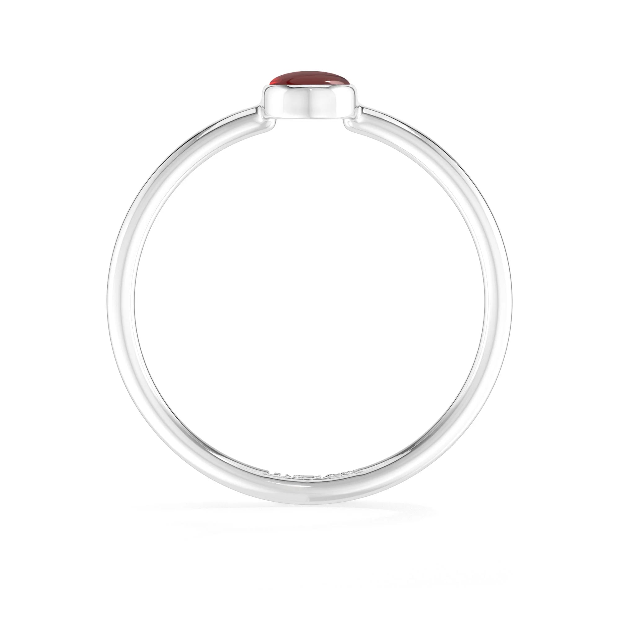 red garnet stackable bezel-set ring