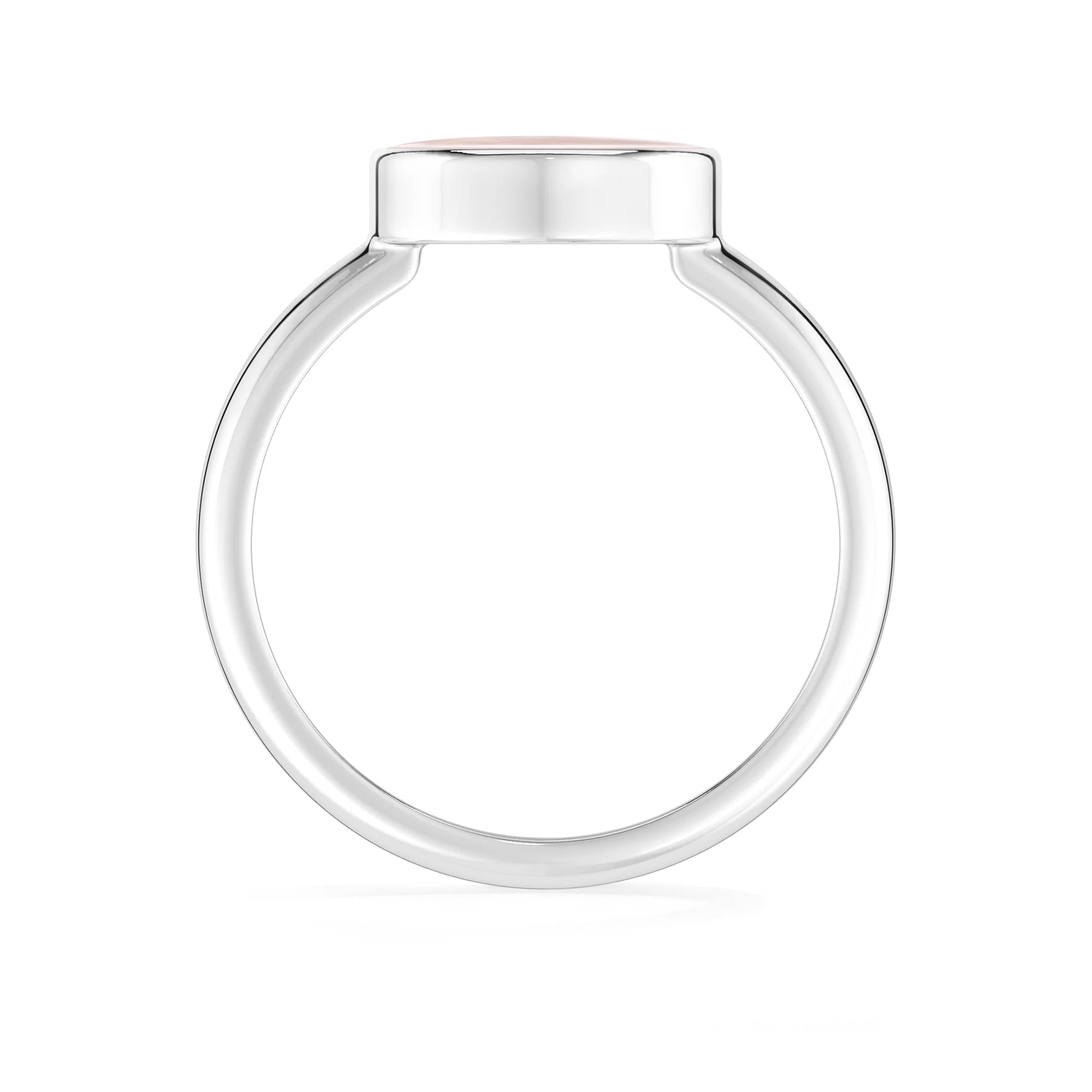 rose-quartz bezel-set ring