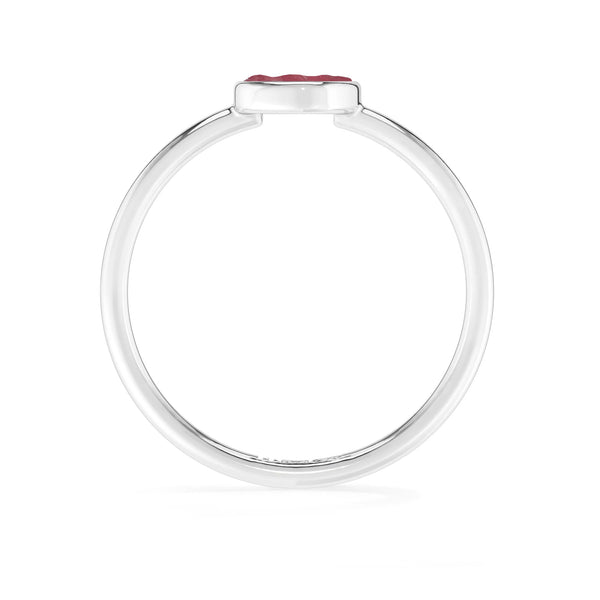 pink tourmaline stackable bezel-set ring