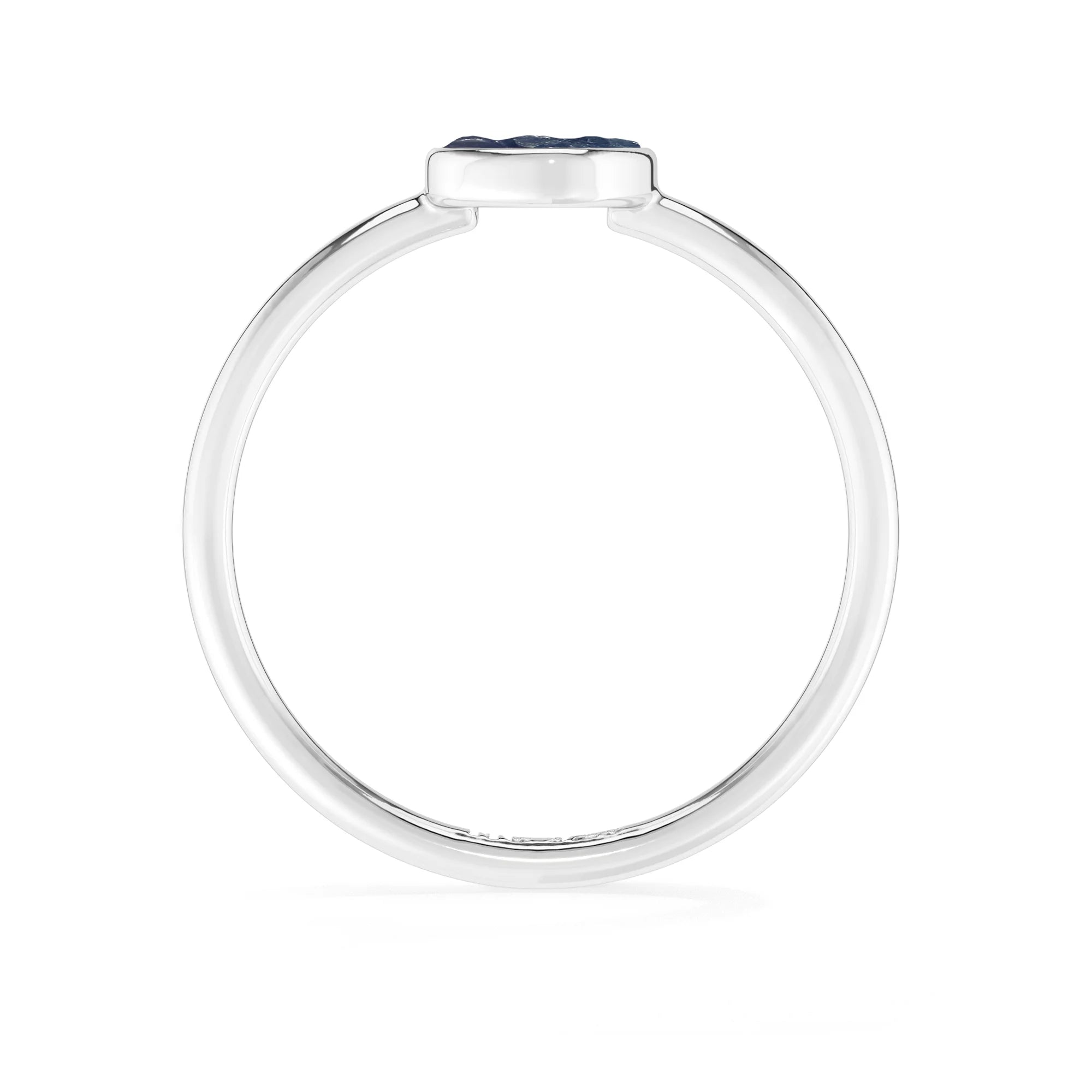 blue sapphire stackable bezel-set ring