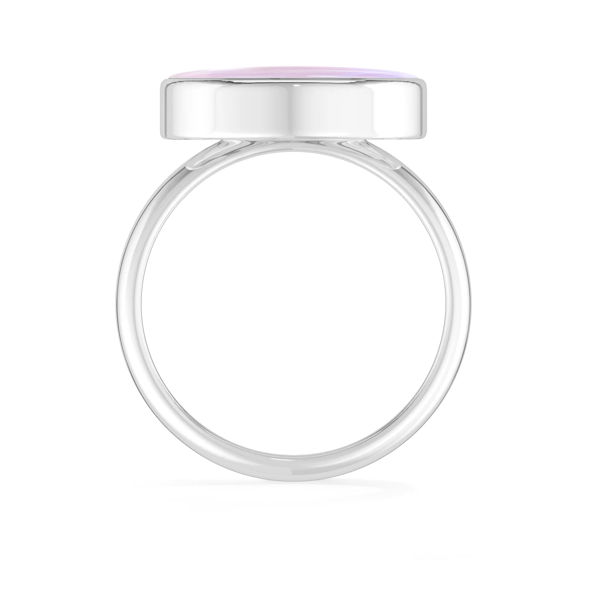 pink-moonstone bezel-set ring
