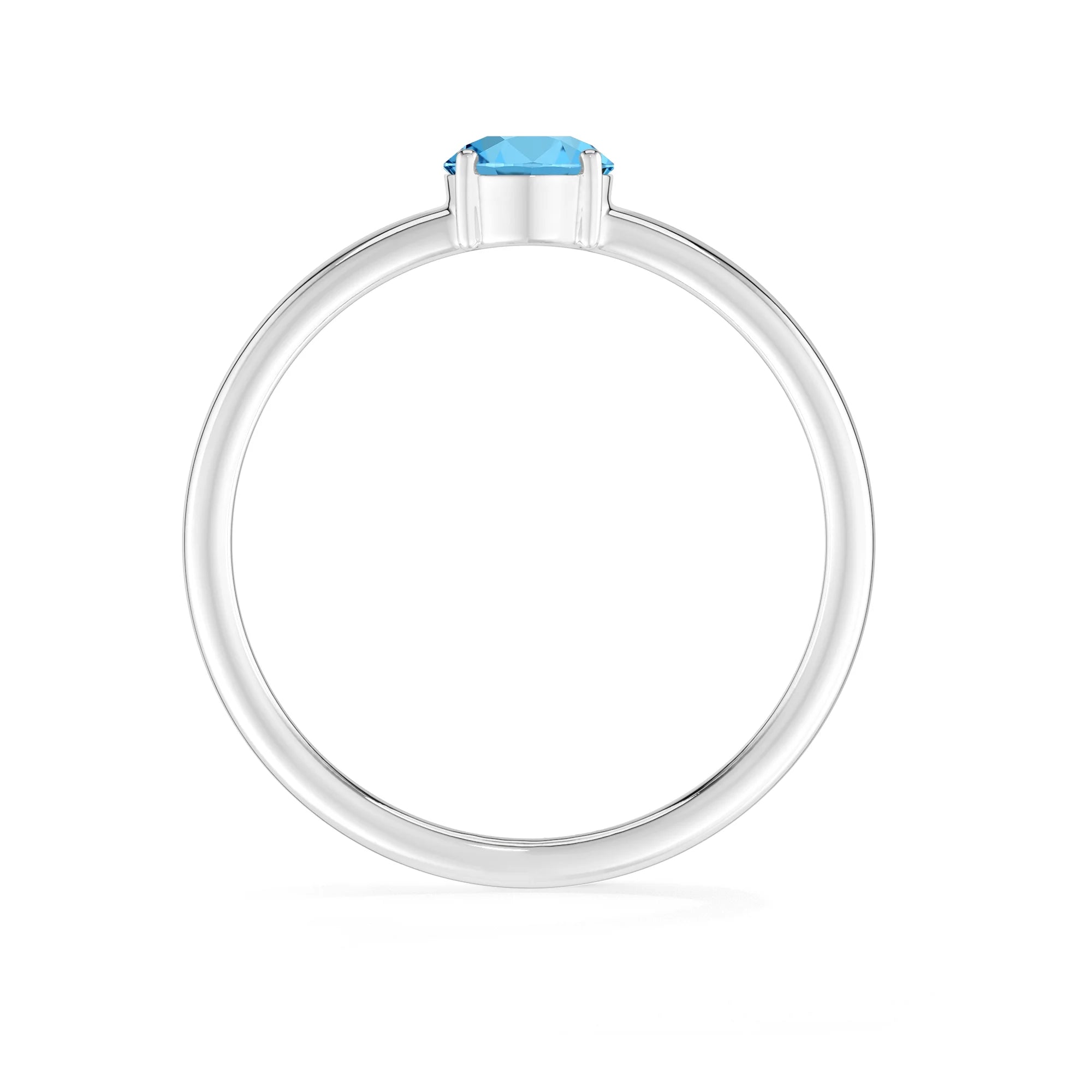 swiss blue topaz stackable prong-set ring