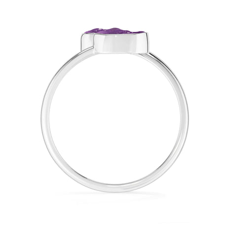 amethyst stackable bezel-set ring