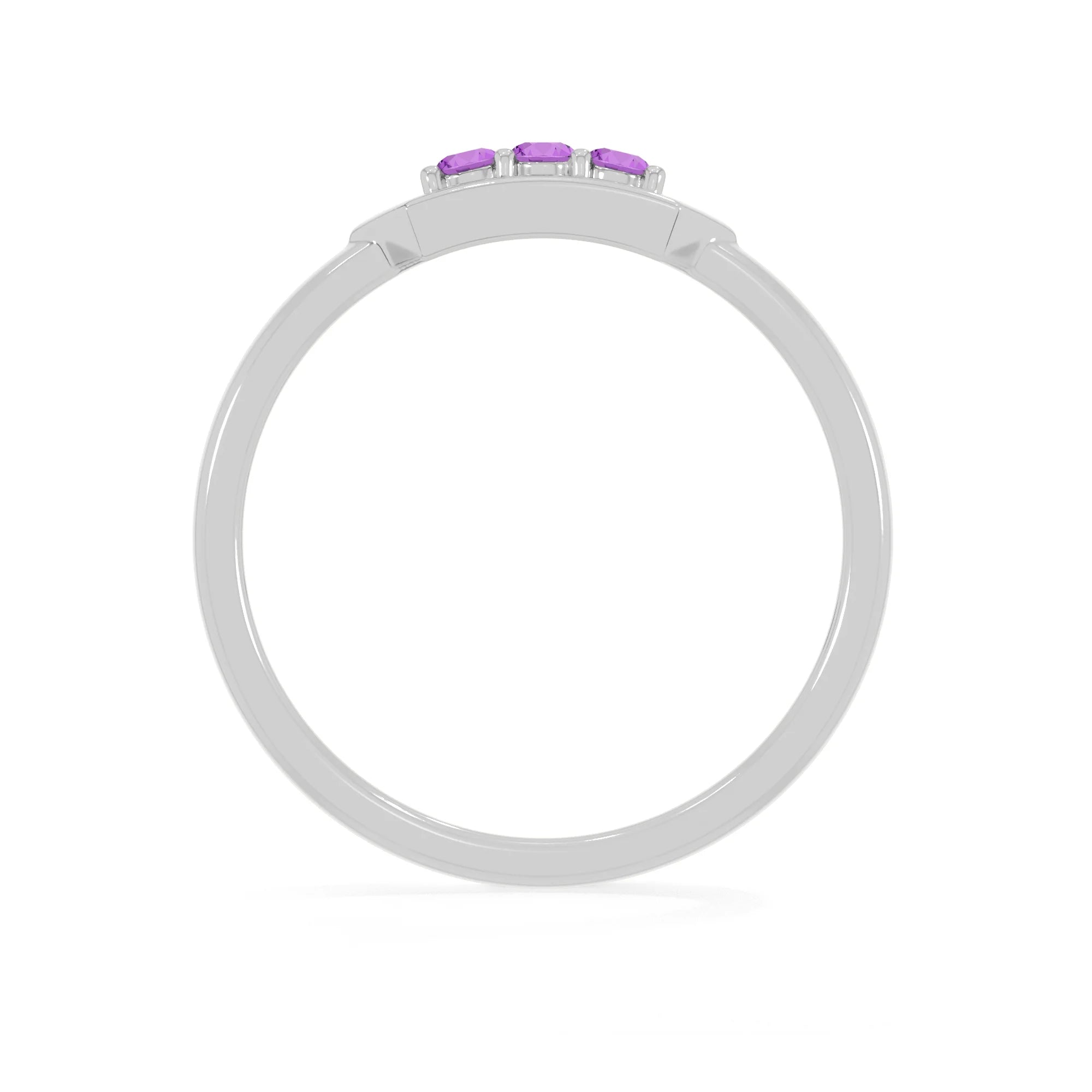 amethyst stackable prong-set ring