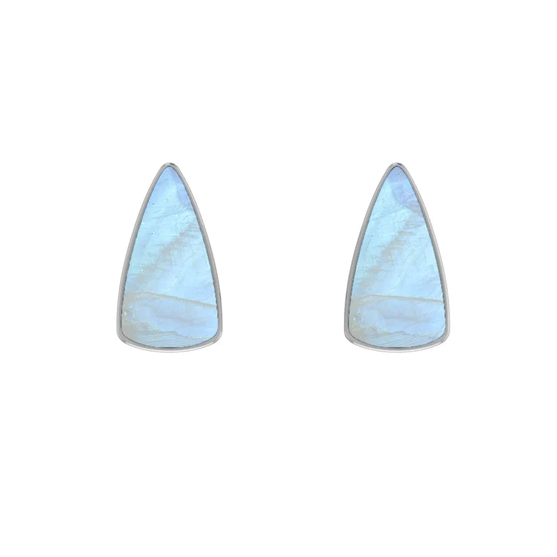 rainbow moonstone cab earrings