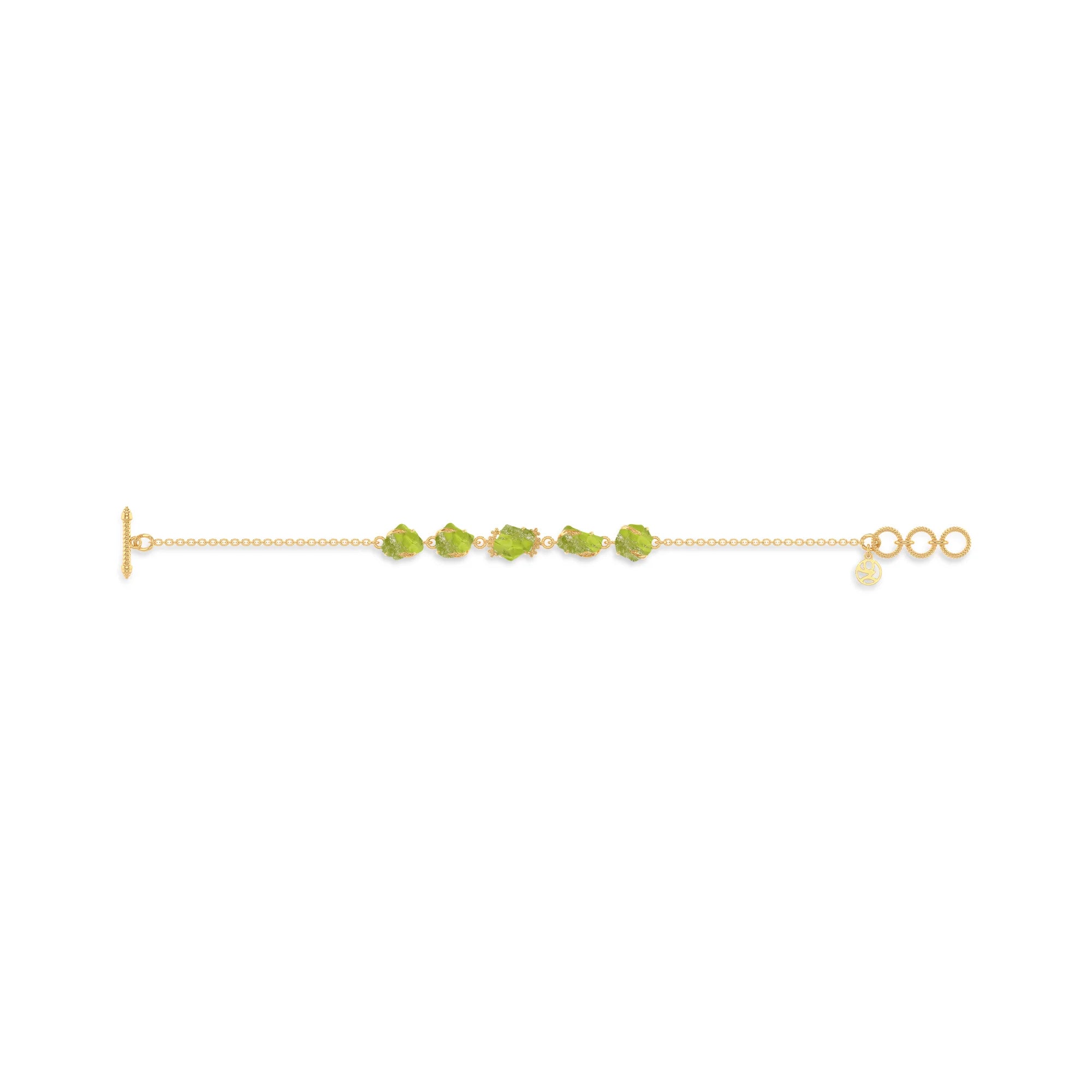 peridot rough bracelet