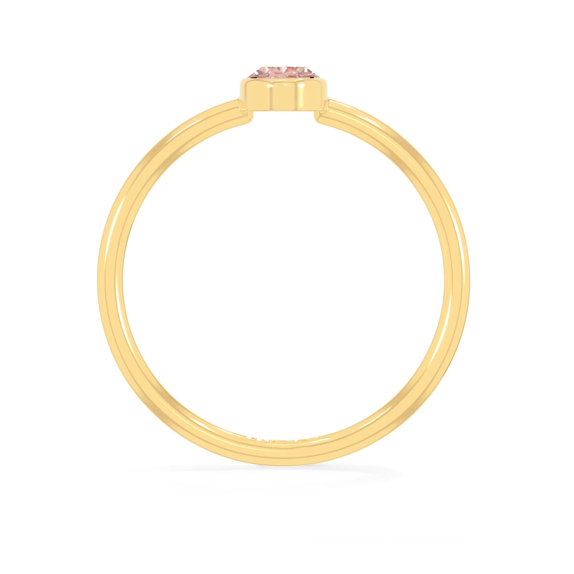 rose quartz stackable bezel-set ring