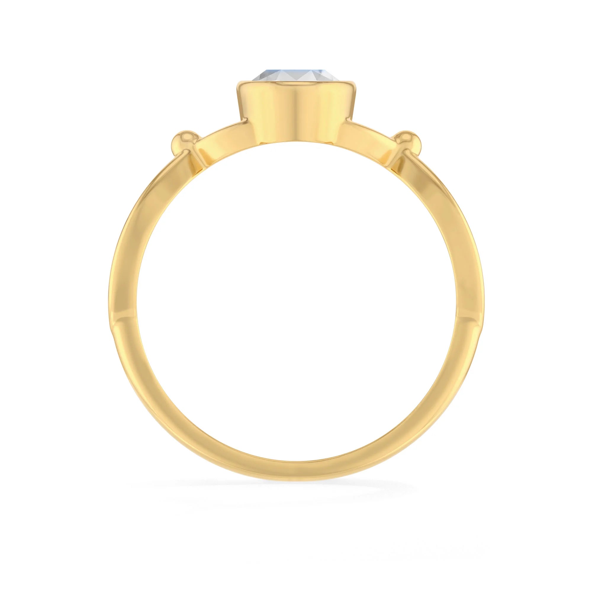 rainbow-moonstone bezel-set ring