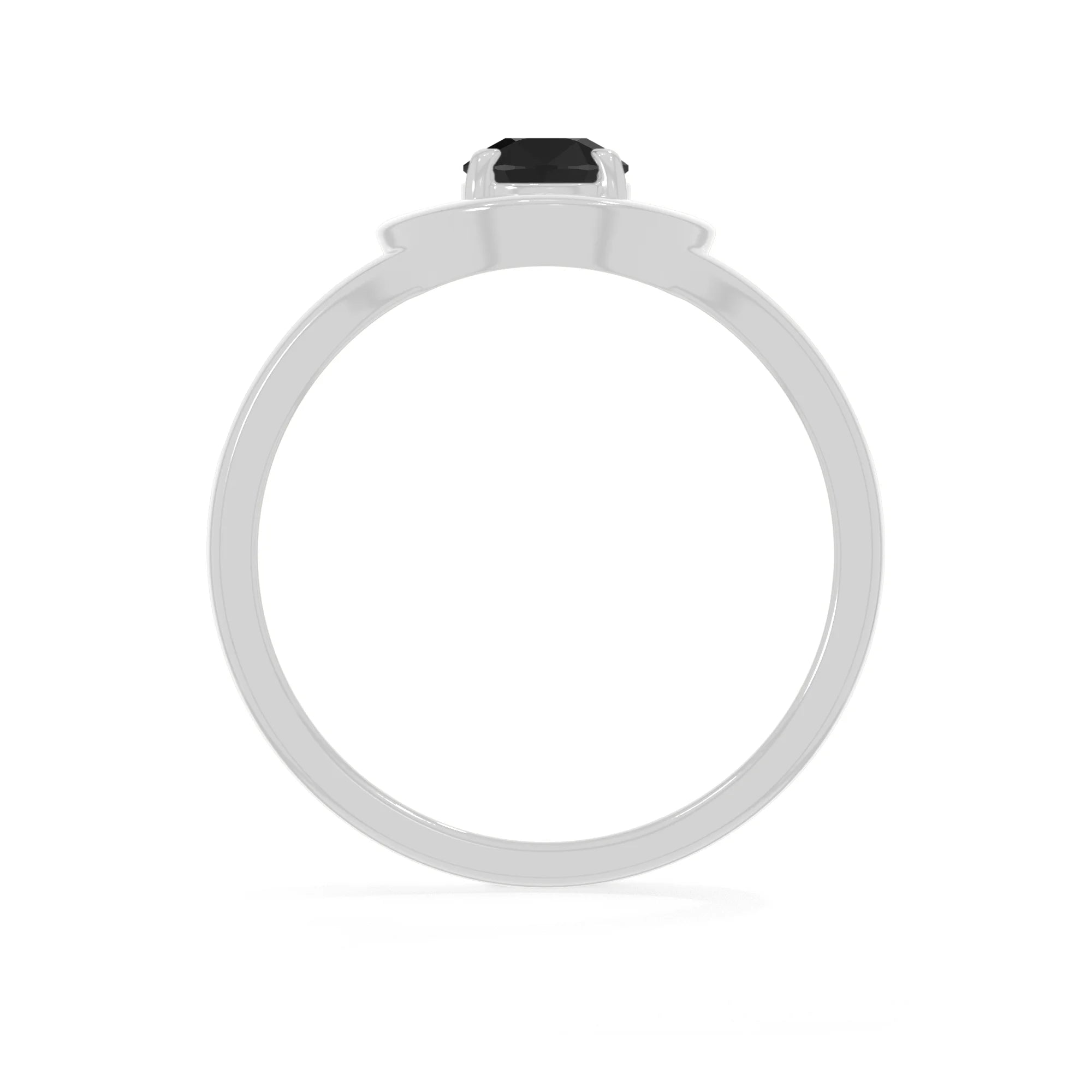 natural black tourmaline ring for women in sterling silver