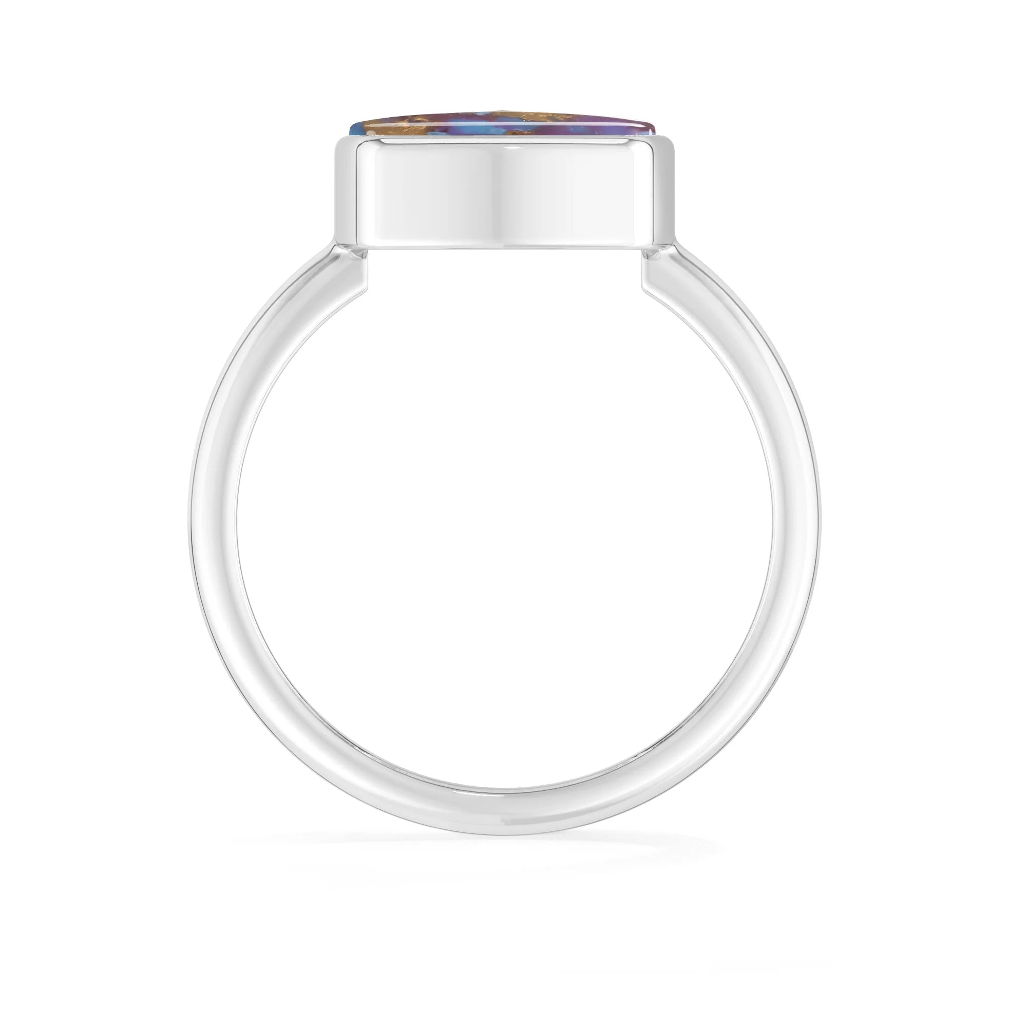 pink-spiny-oyster bezel-set ring