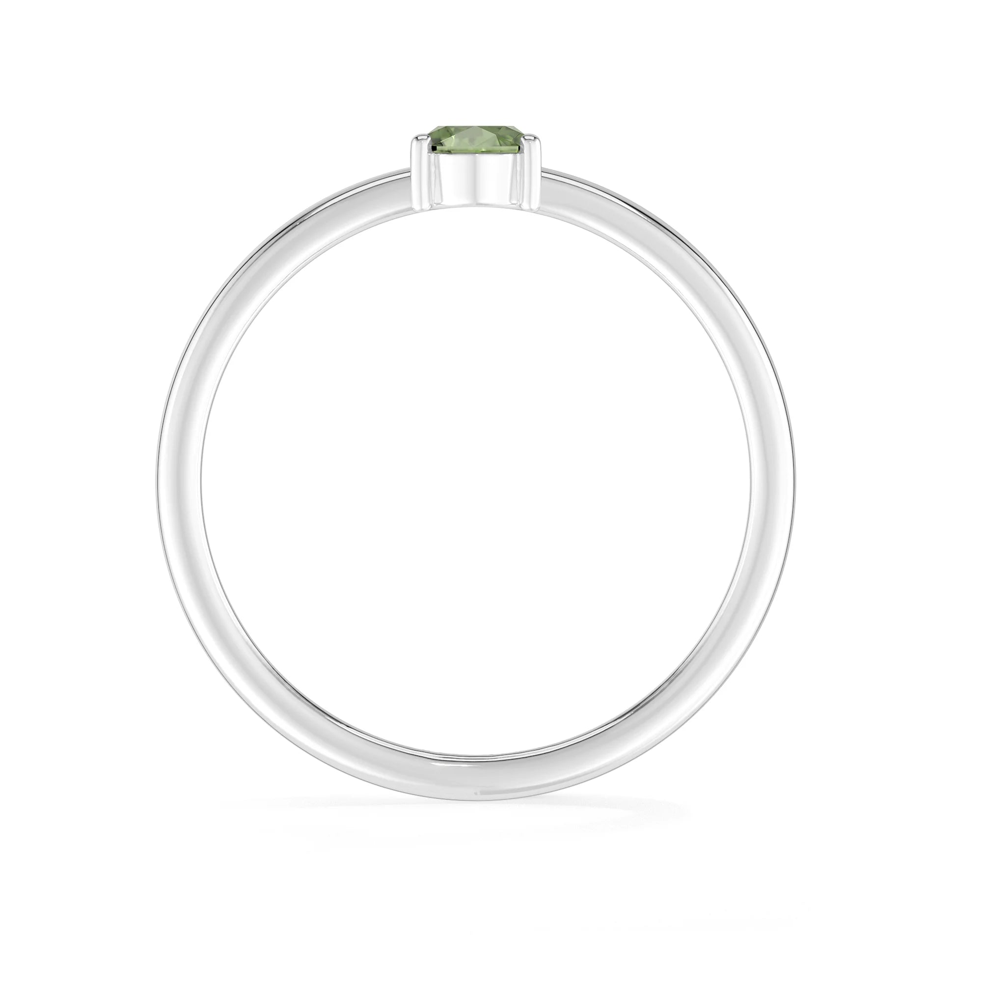 moldavite stackable prong-set ring