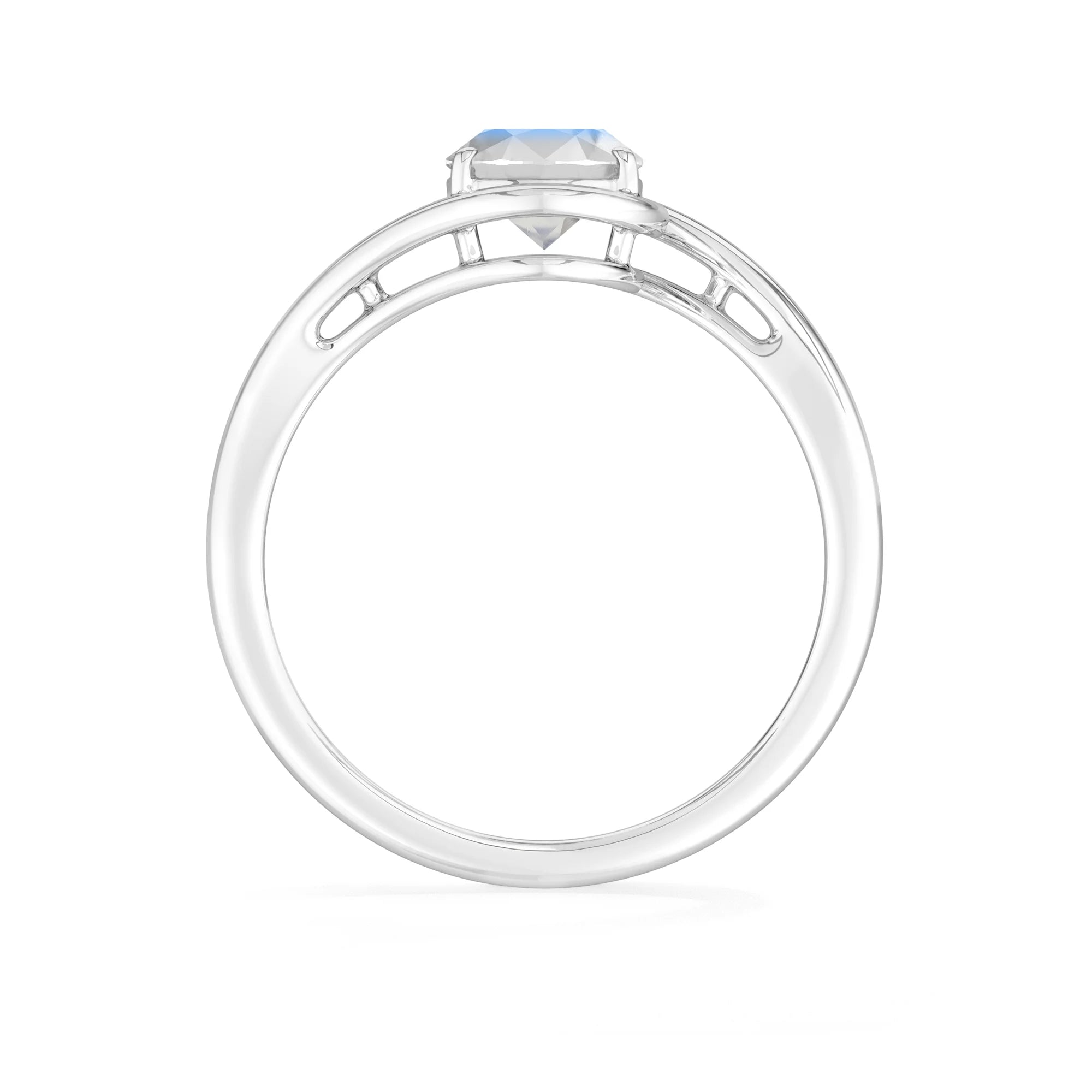 rainbow moonstone bezel-set ring