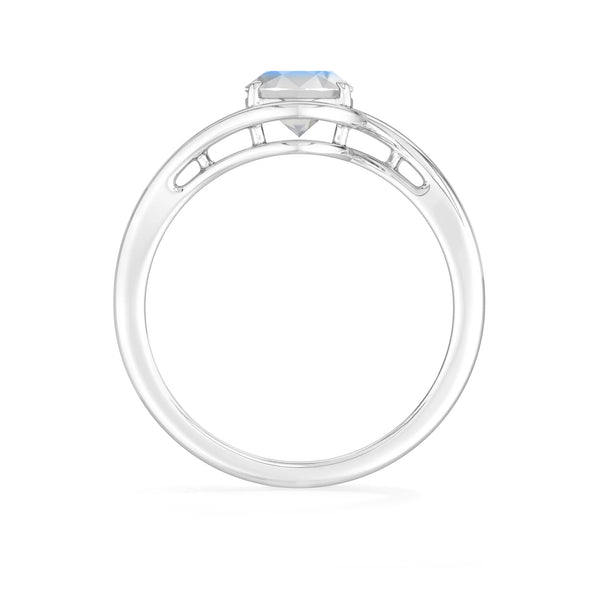 rainbow moonstone bezel-set ring
