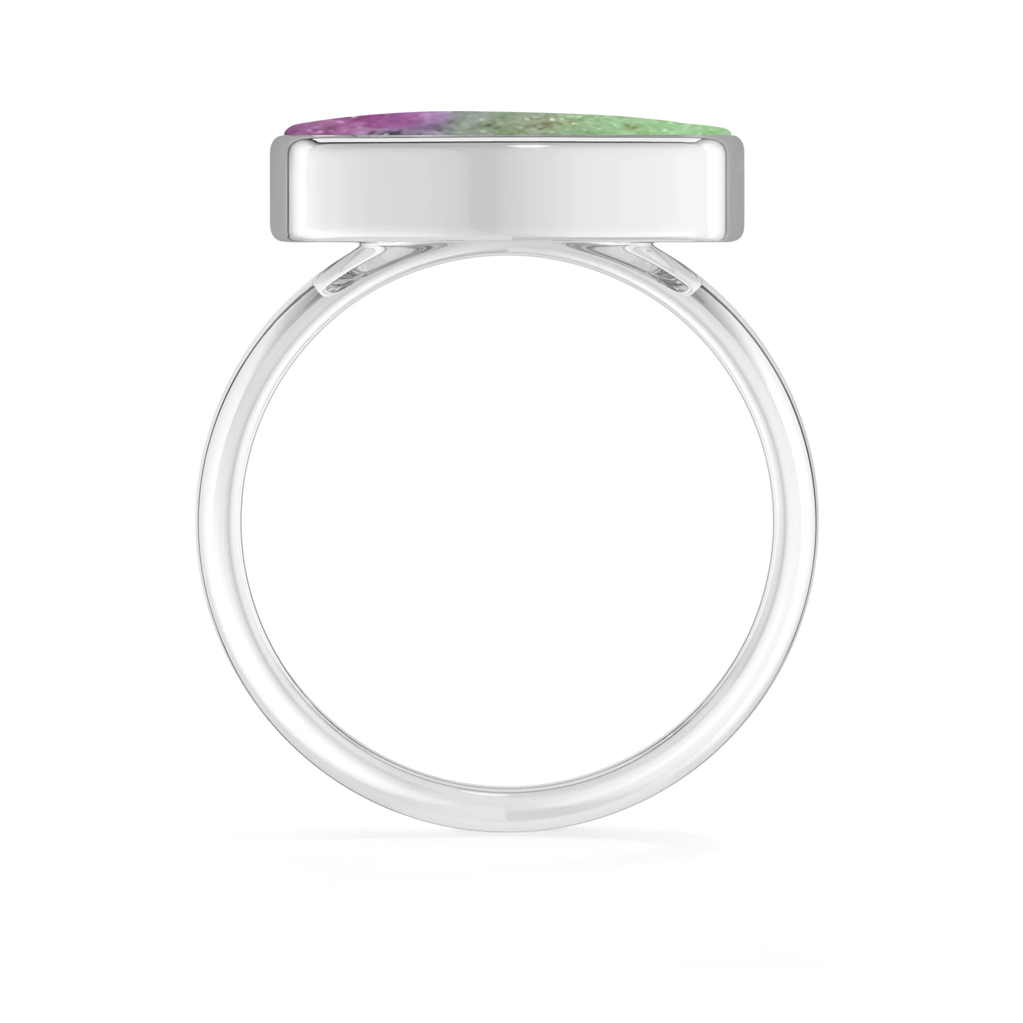 ruby-zoisite bezel-set ring