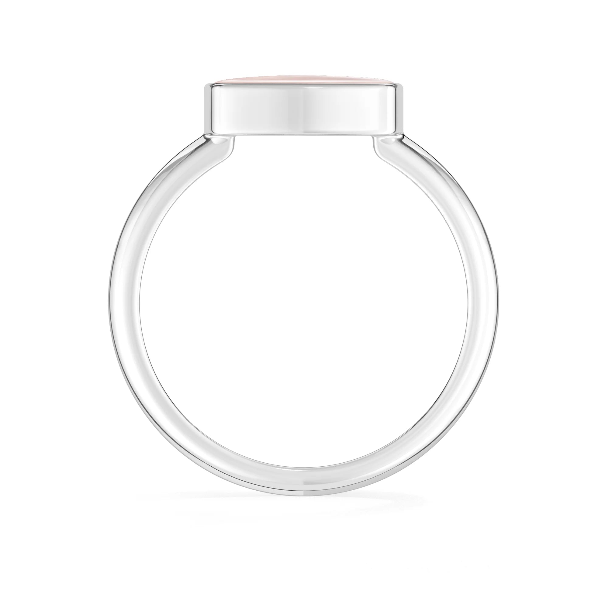 rose-quartz bezel-set ring