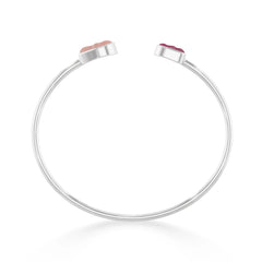 rose quartz ruby twister bracelet