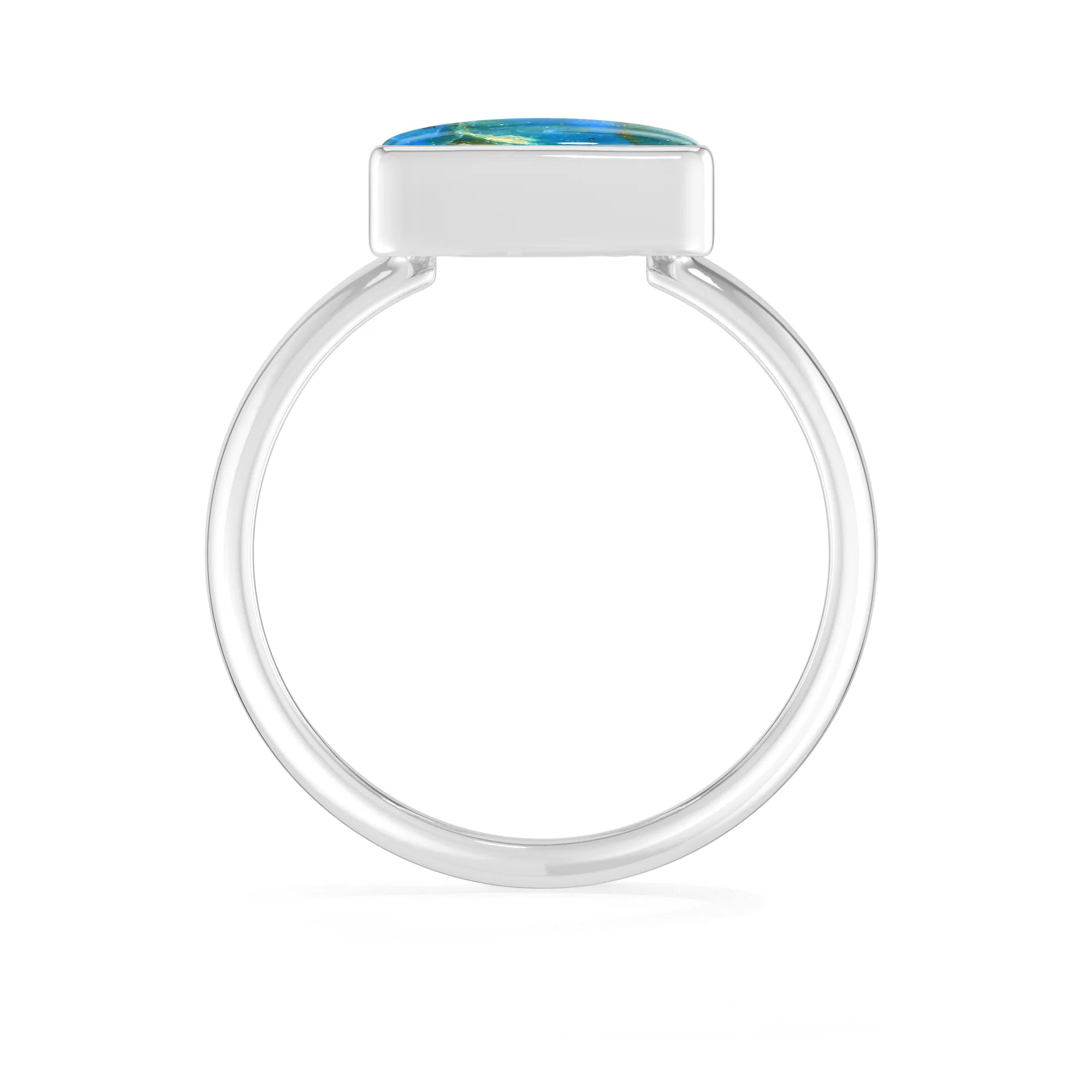 peruvian-opal bezel-set ring