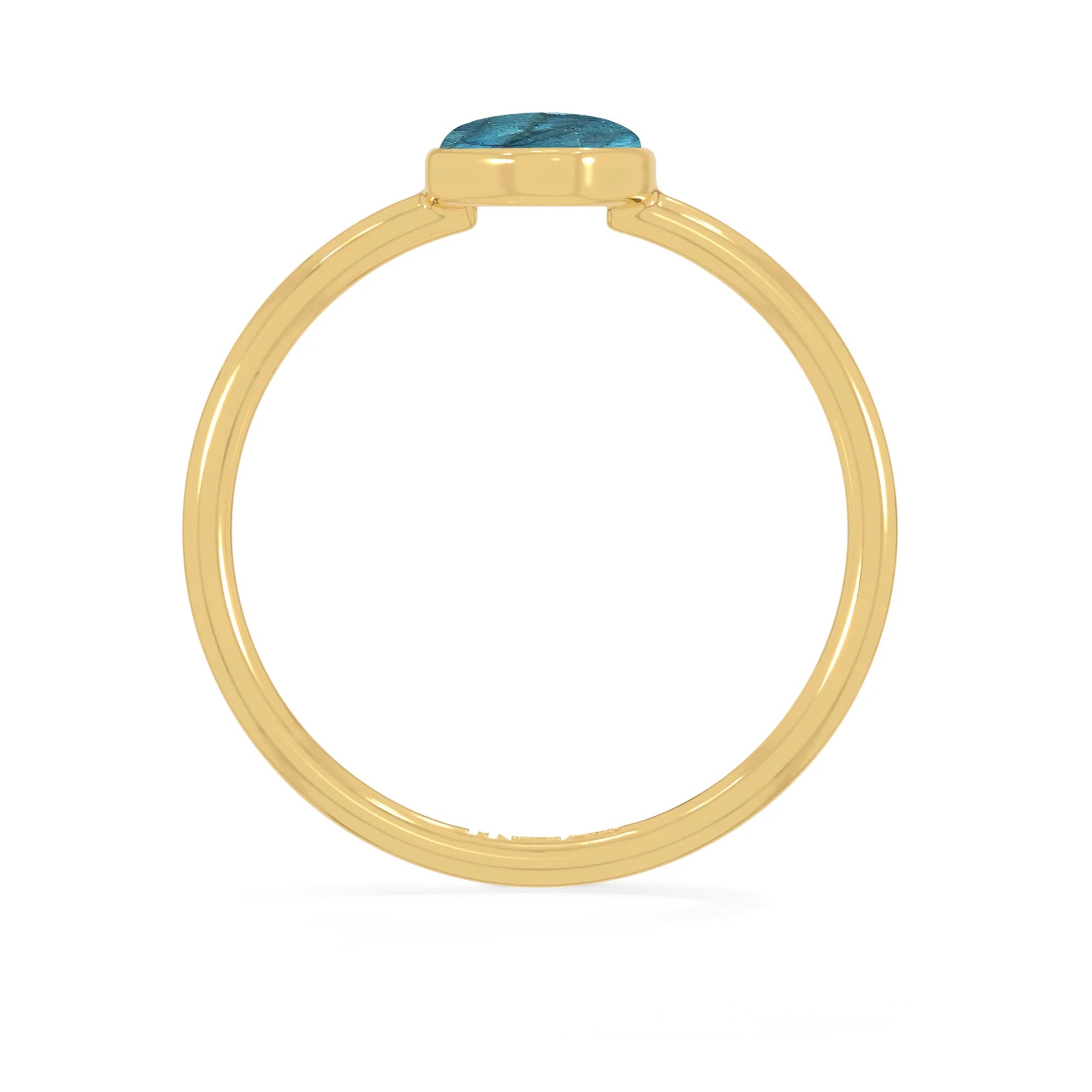 labradorite stackable bezel-set ring