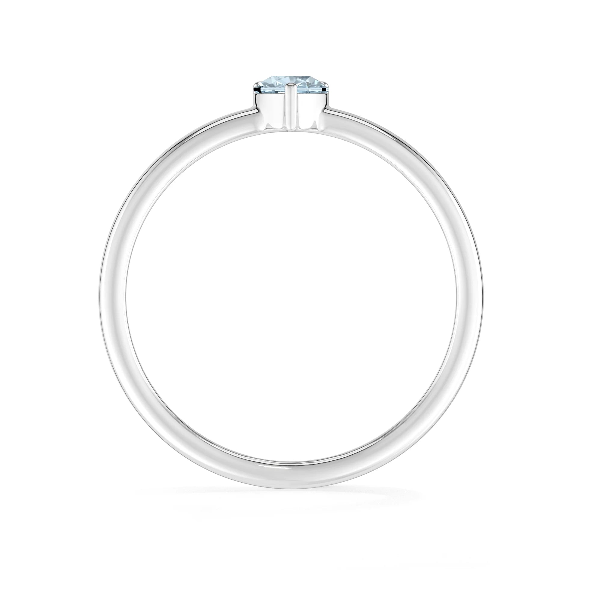 aquamarine stackable prong-set ring