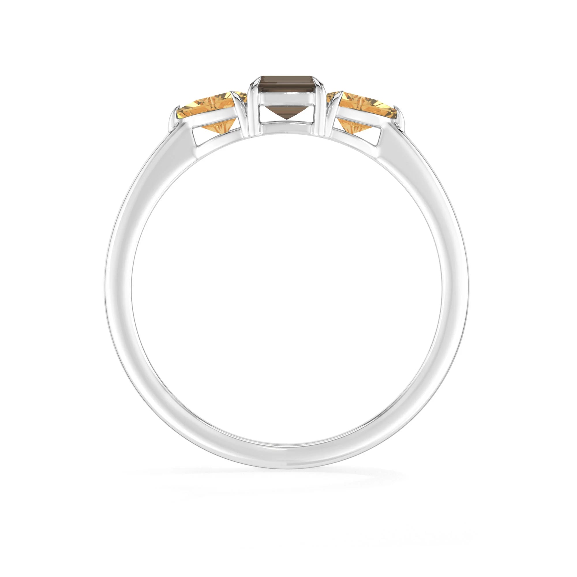 natural smoky quartz ring