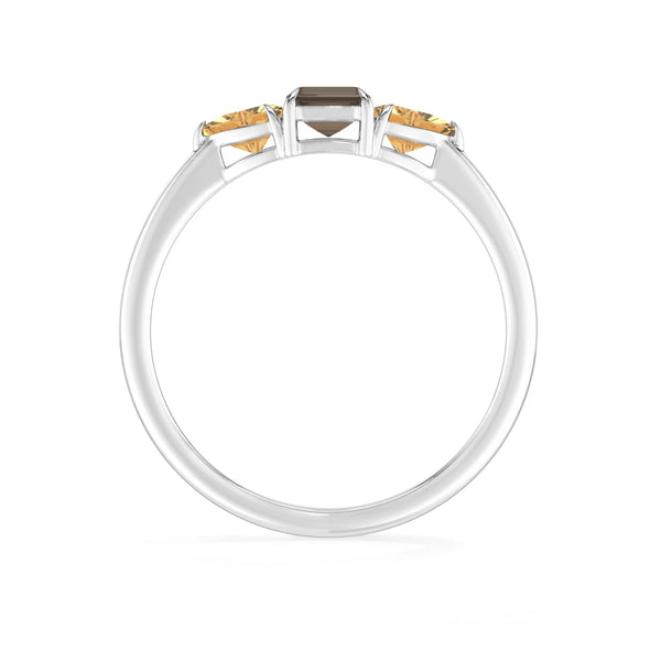 natural smoky quartz ring