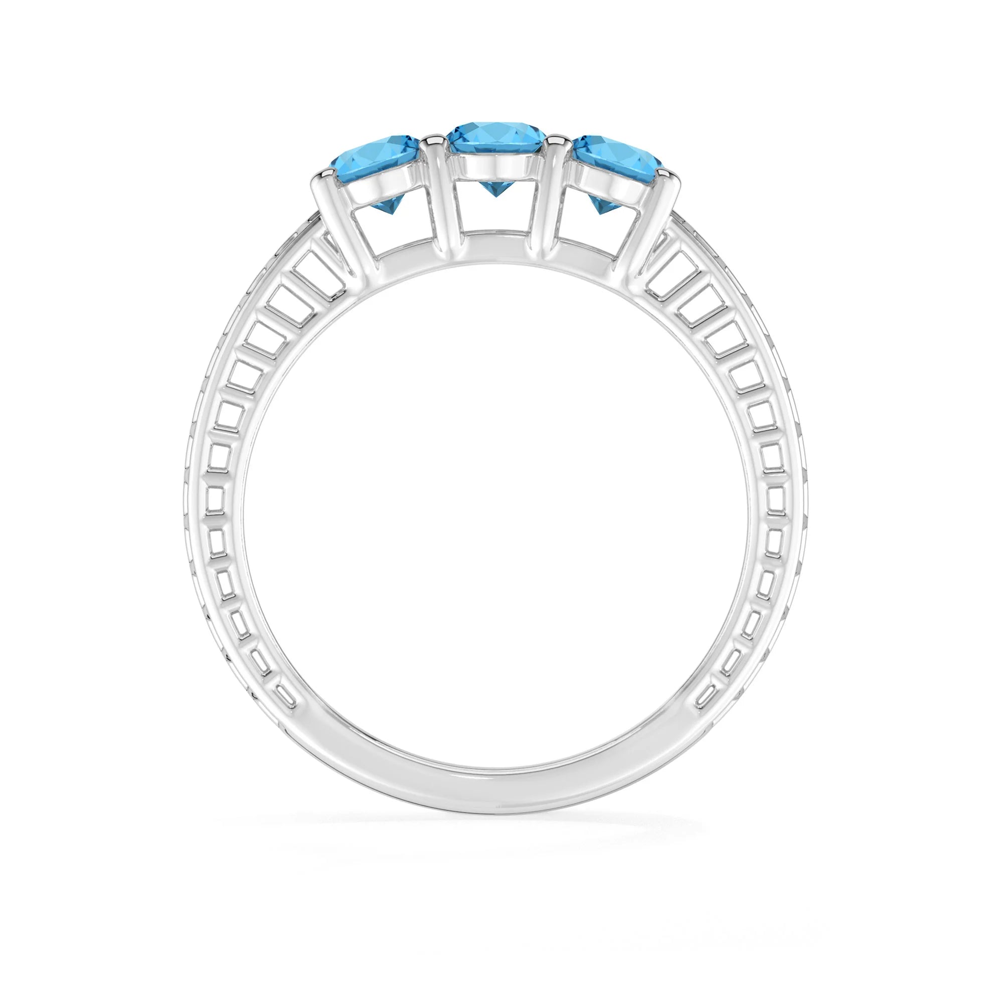 swiss blue topaz stackable prong-set ring