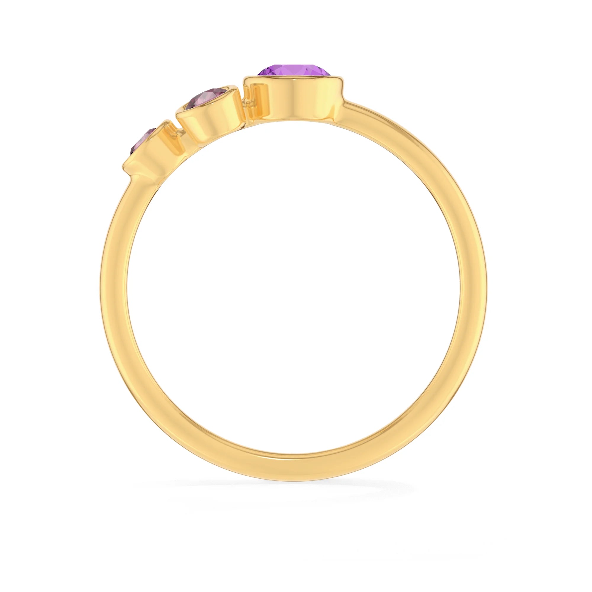 amethyst bezel-set ring