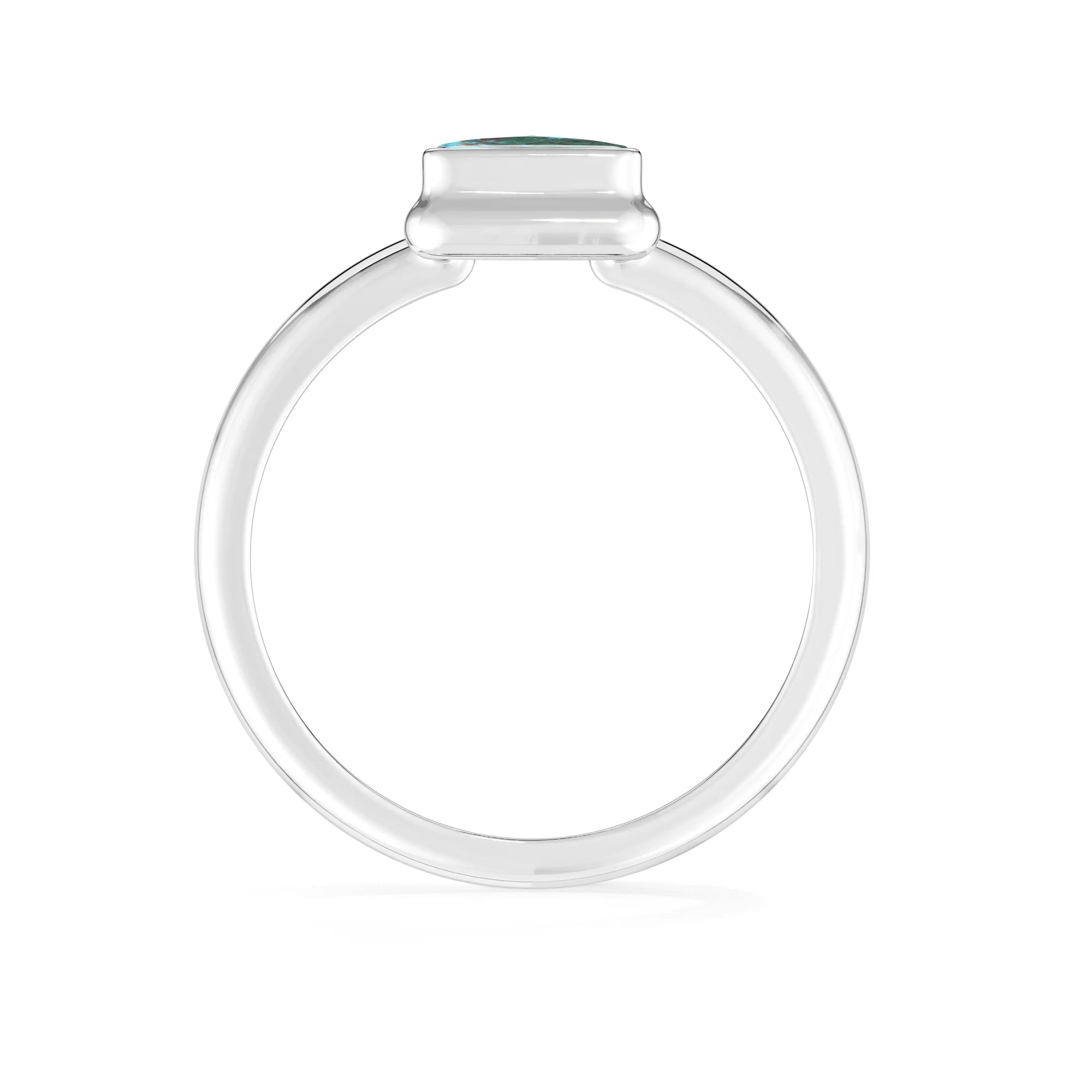 chrysocolla bezel-set ring