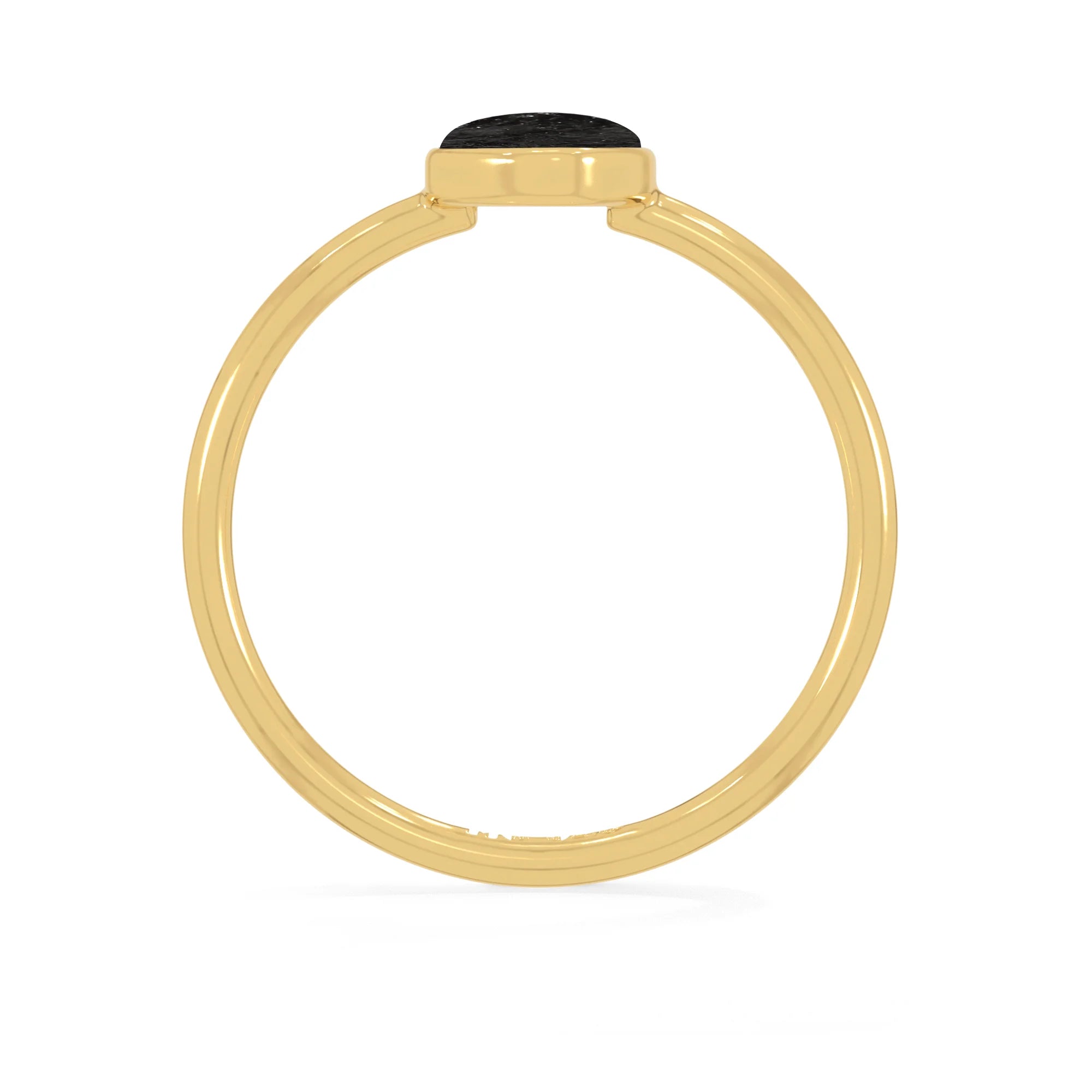 black tourmaline stackable bezel-set ring