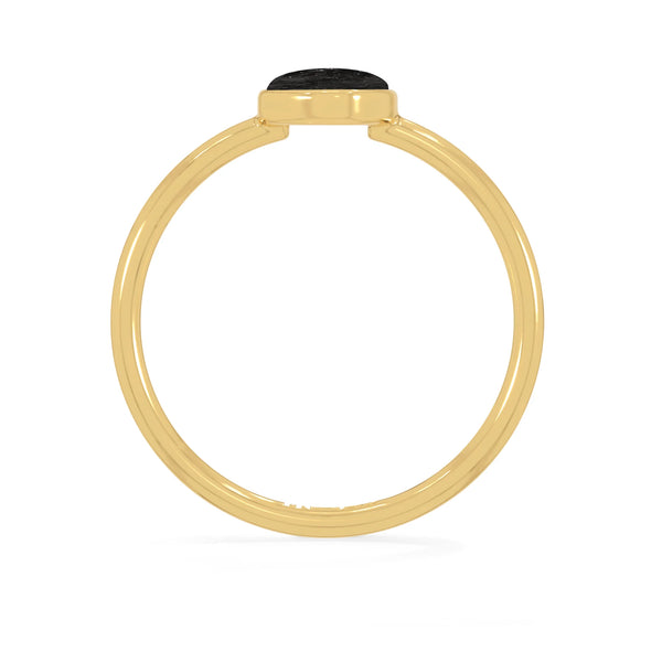 black tourmaline stackable bezel-set ring