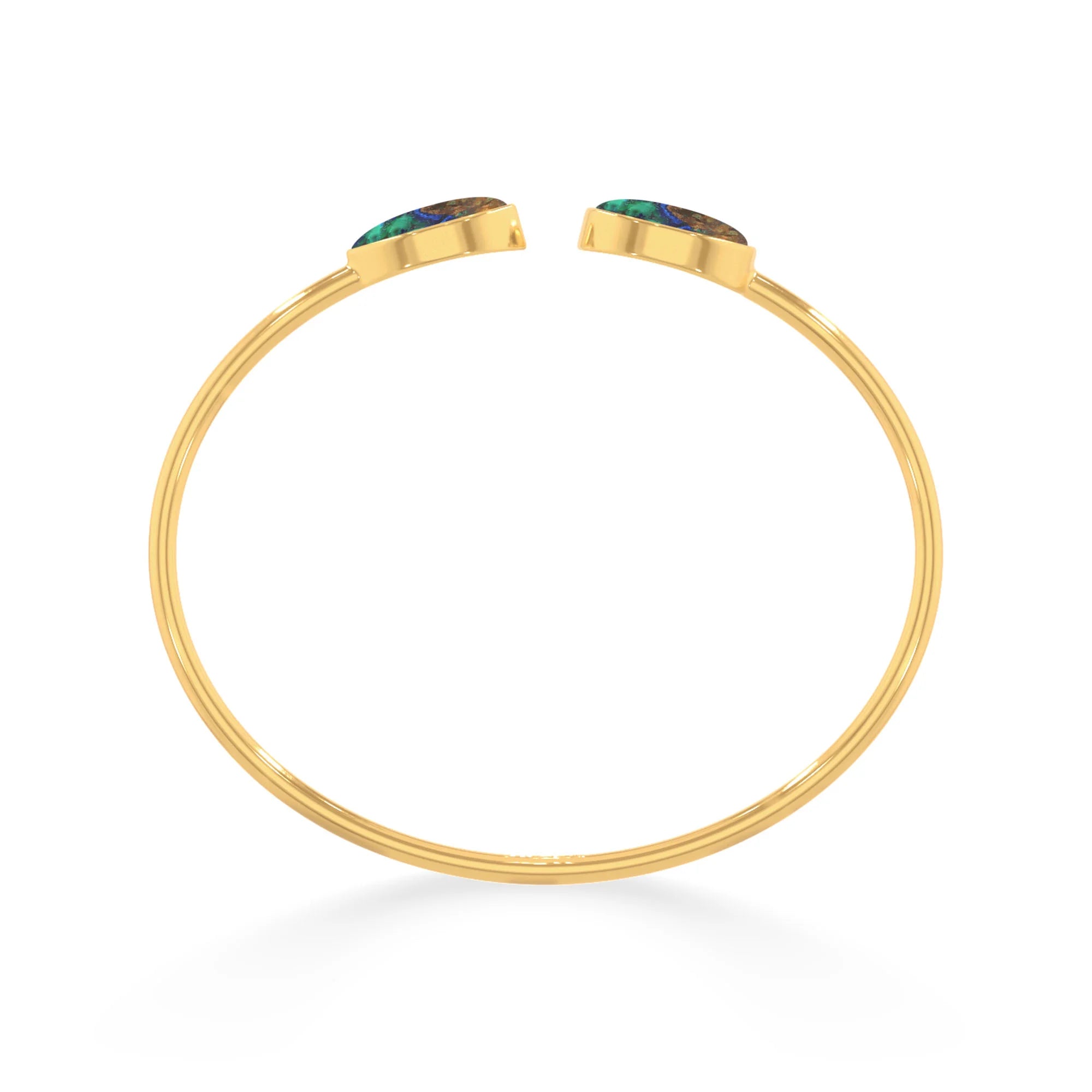 azurite malachite cab bracelet