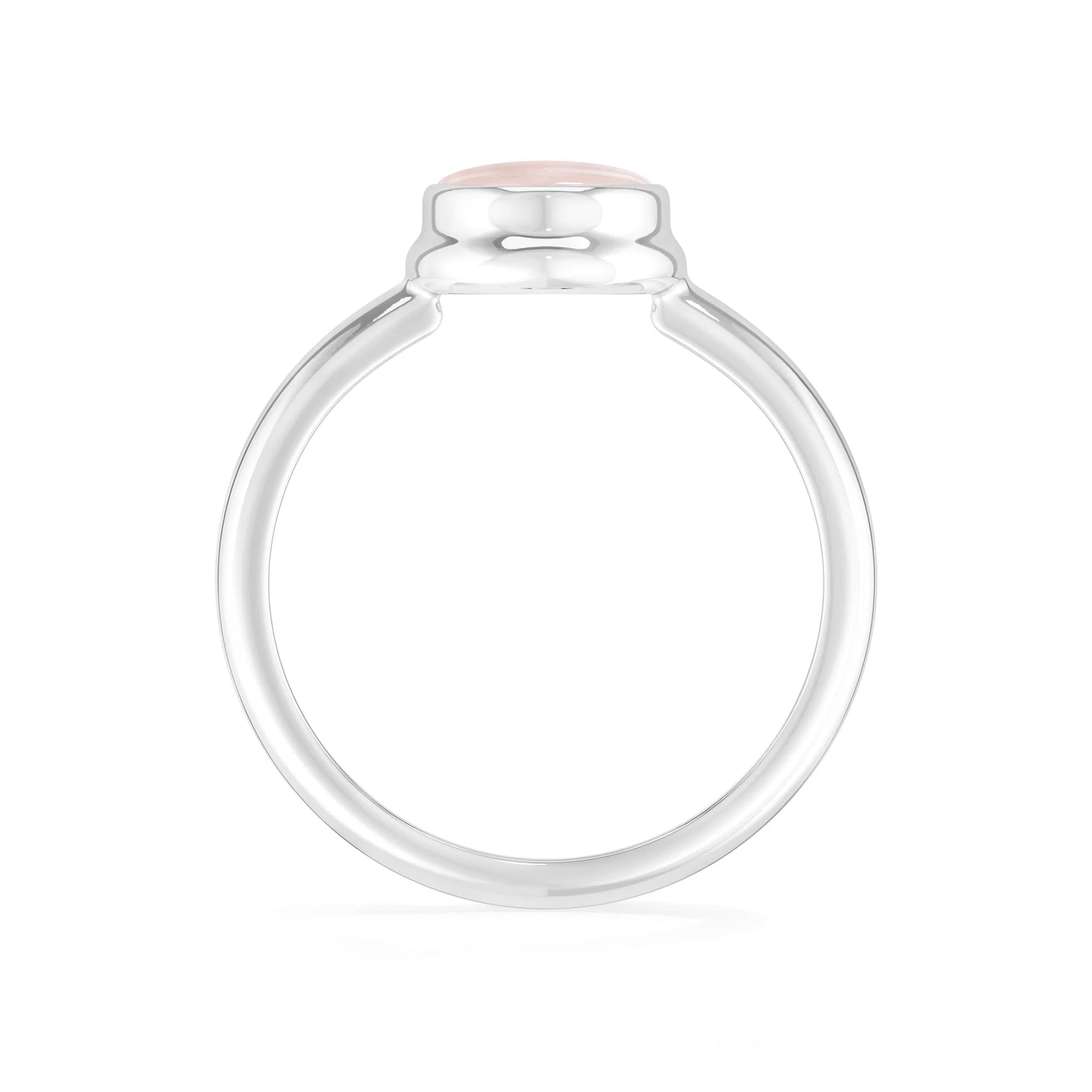 rose-quartz bezel-set ring