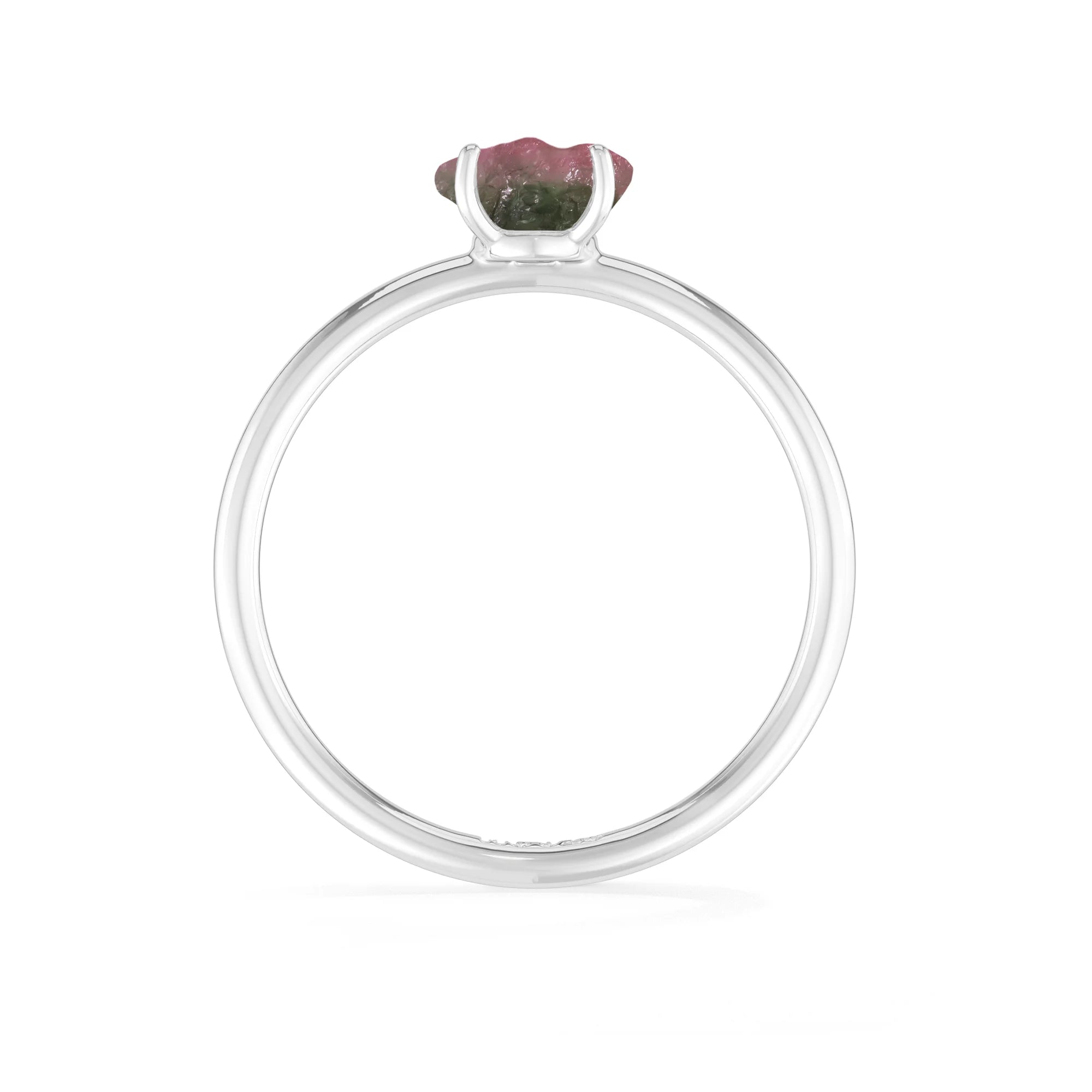 watermelon tourmaline stackable prong-set ring