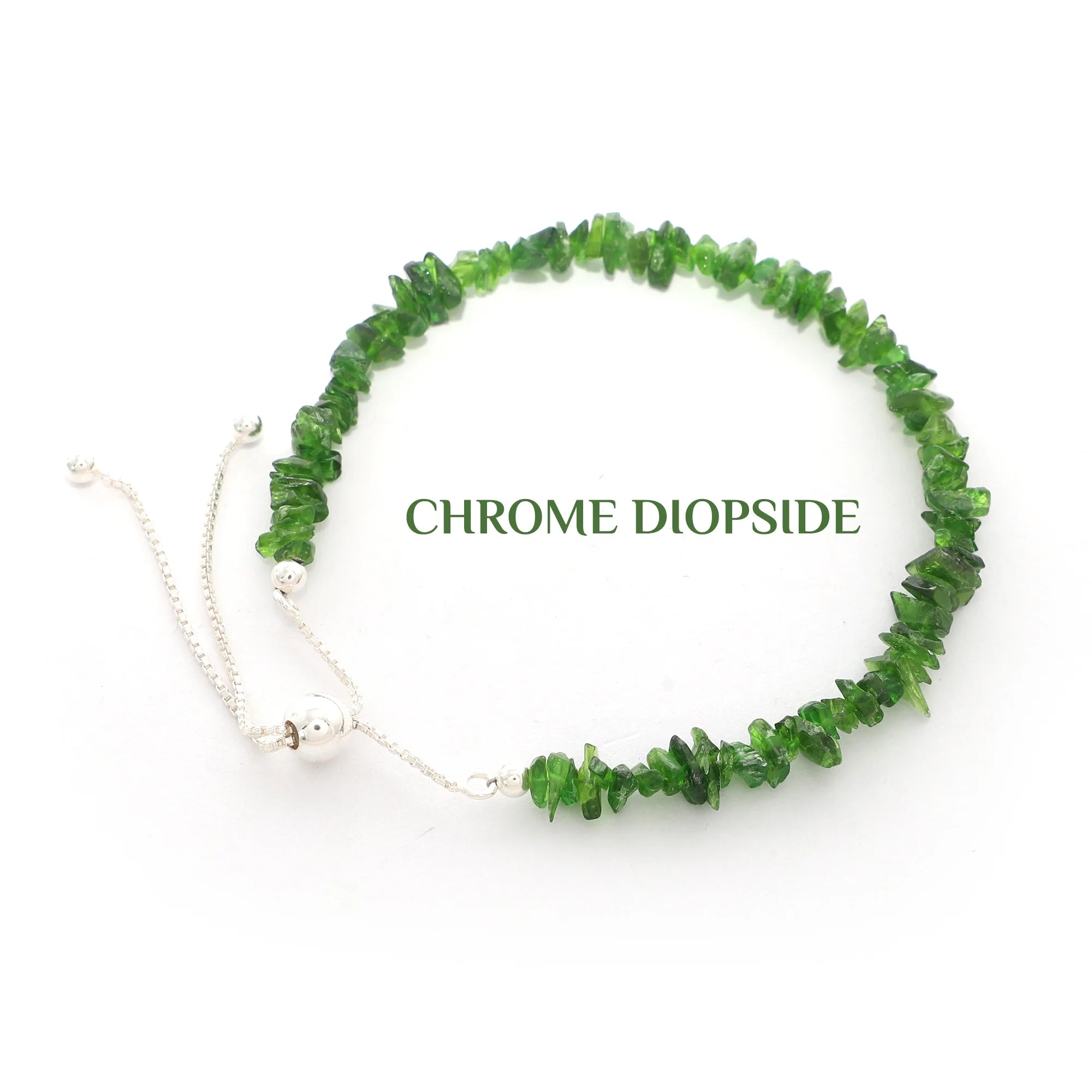chrome-diopside rough bracelet