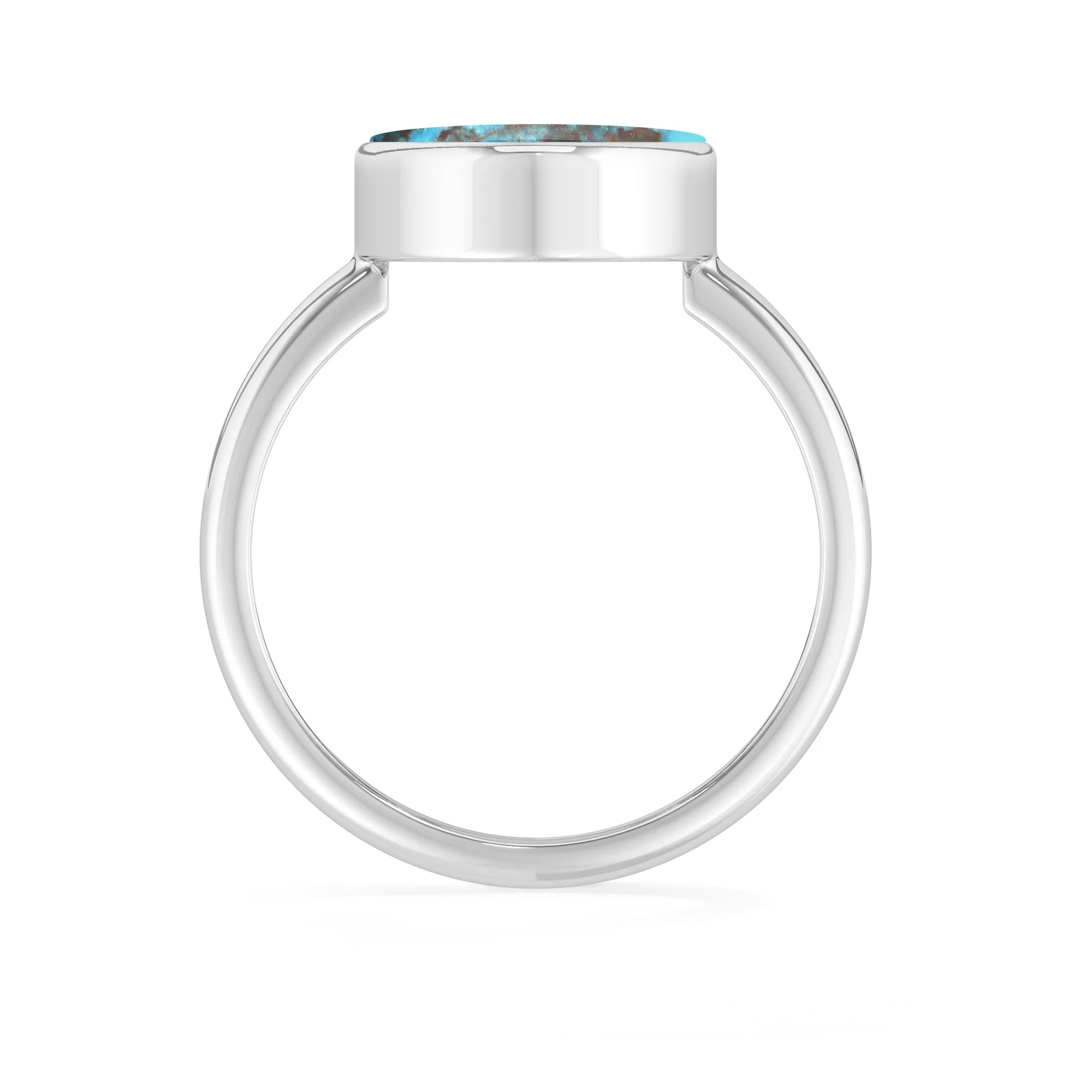 chrysocolla bezel-set ring