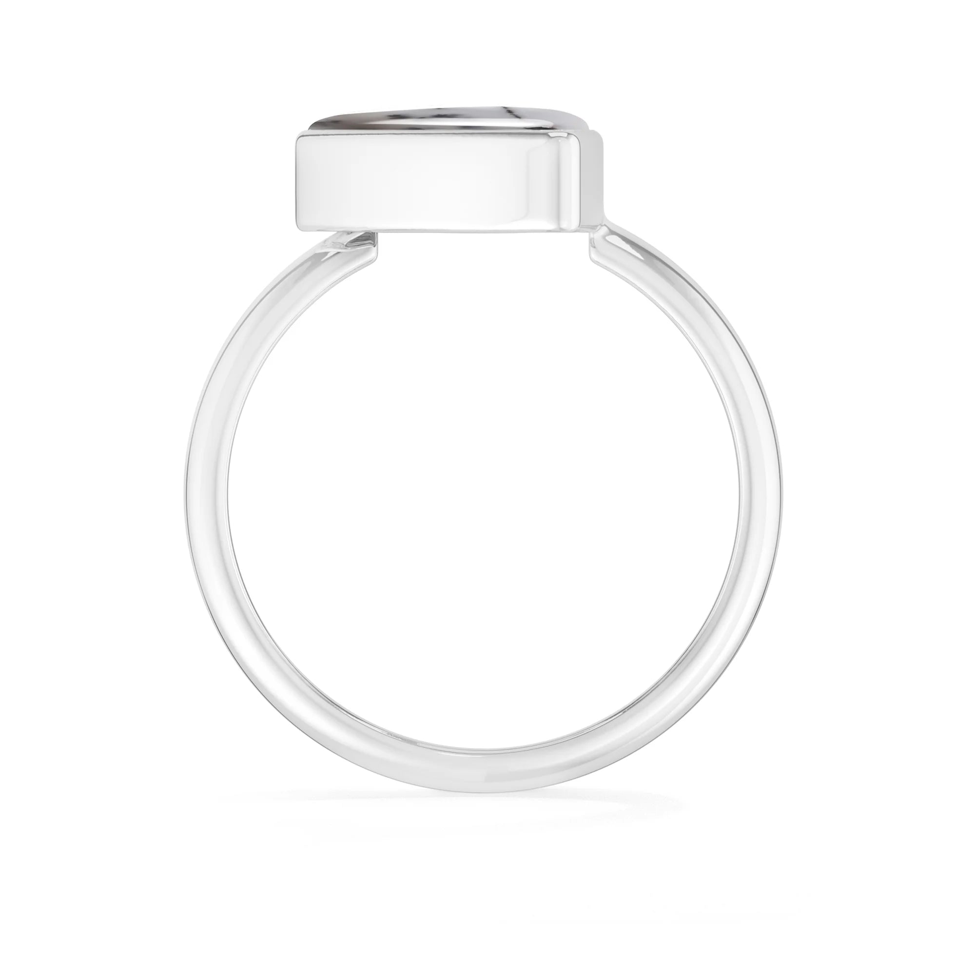 dendritic-opal bezel-set ring