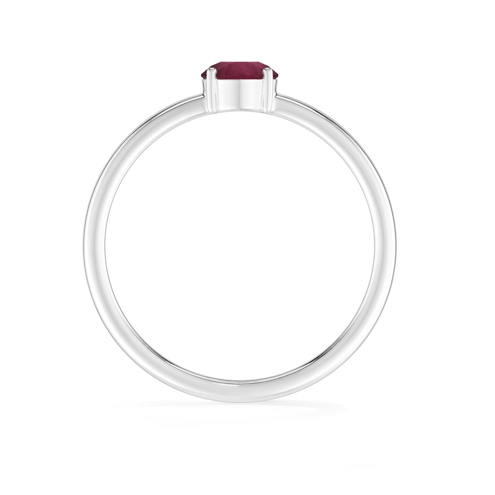 ruby stackable prong-set ring